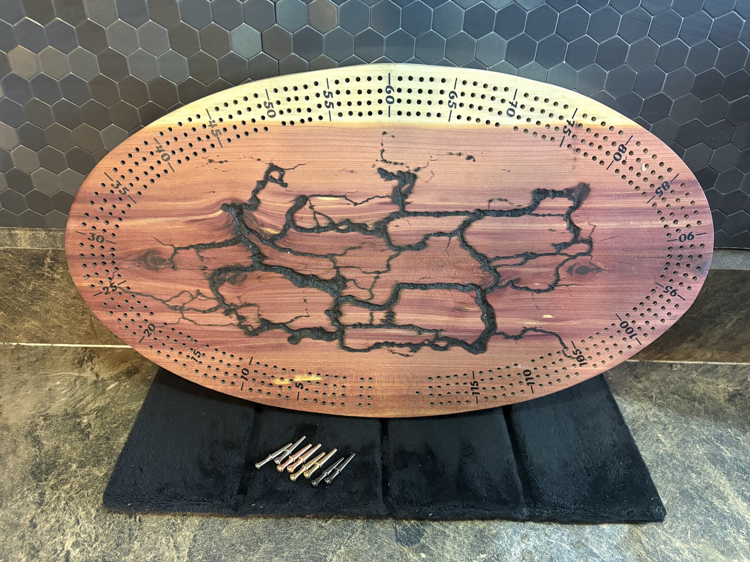 FRACTAL BURNED CEDAR CRIB BOARD