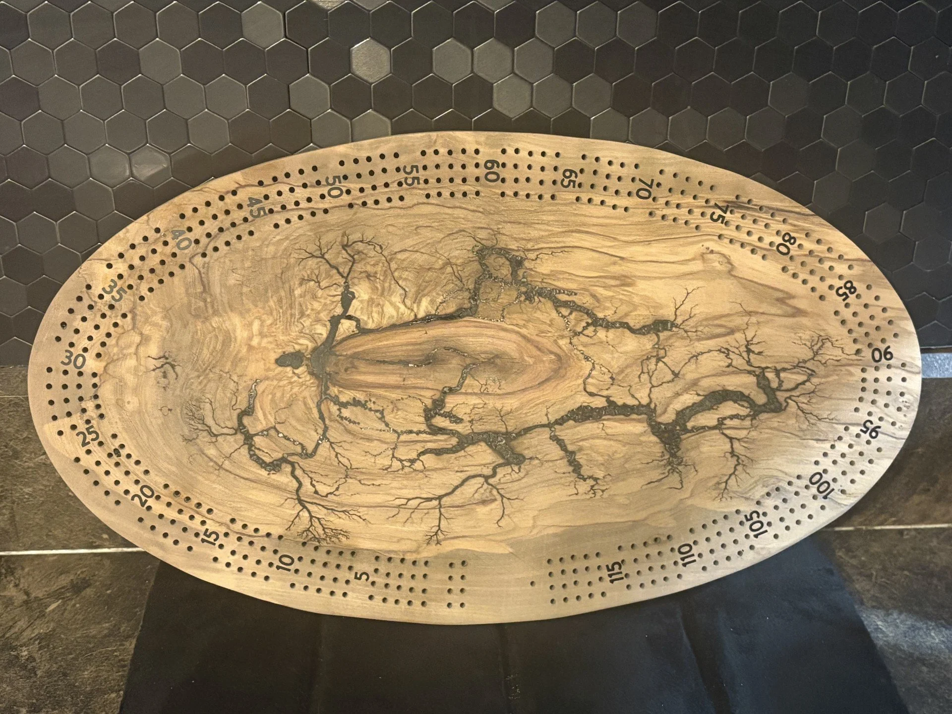 FRACTAL BURN OLIVE WOOD CRIB BOARD