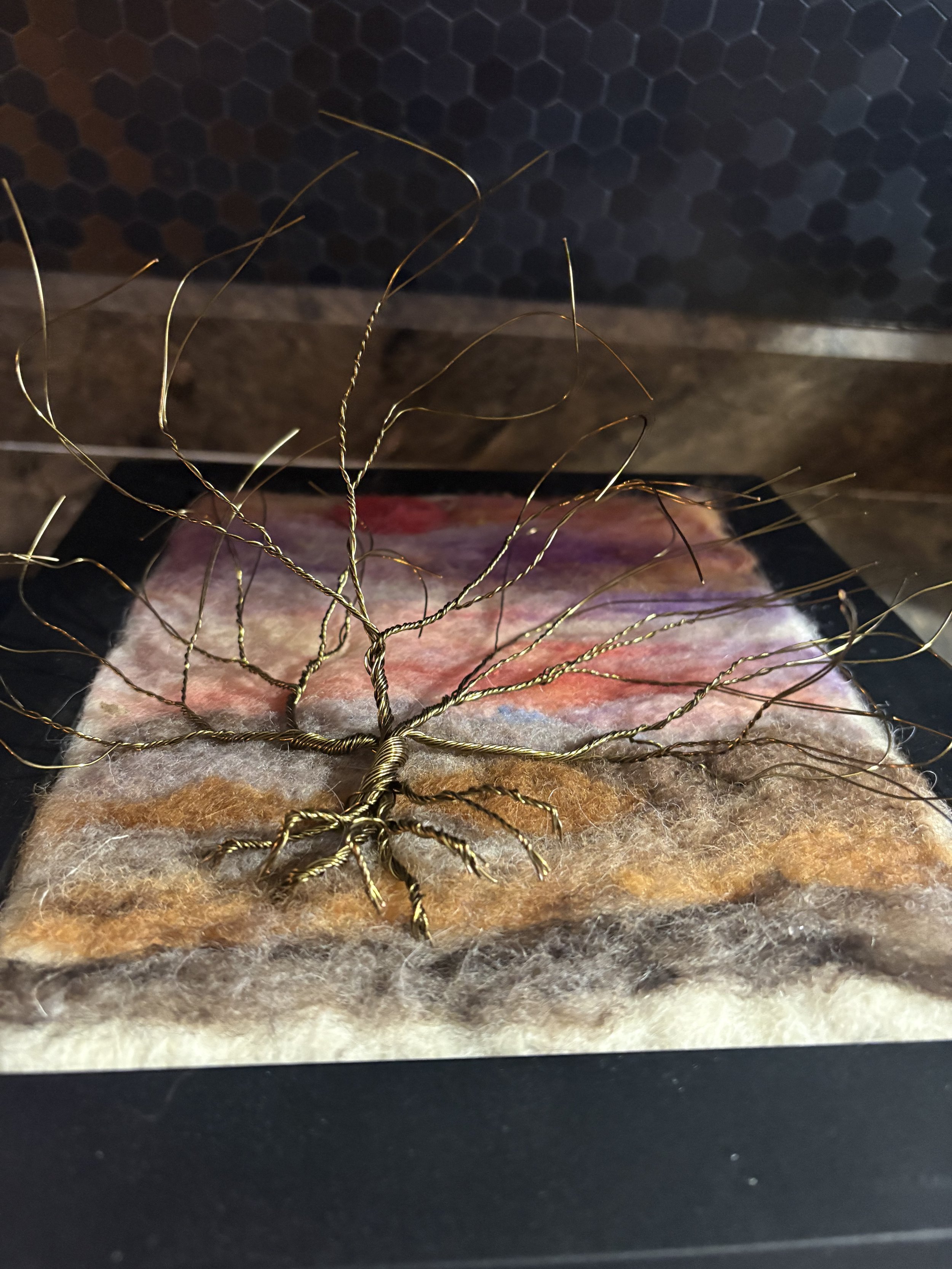 WET FELTED 3D METAL TREE