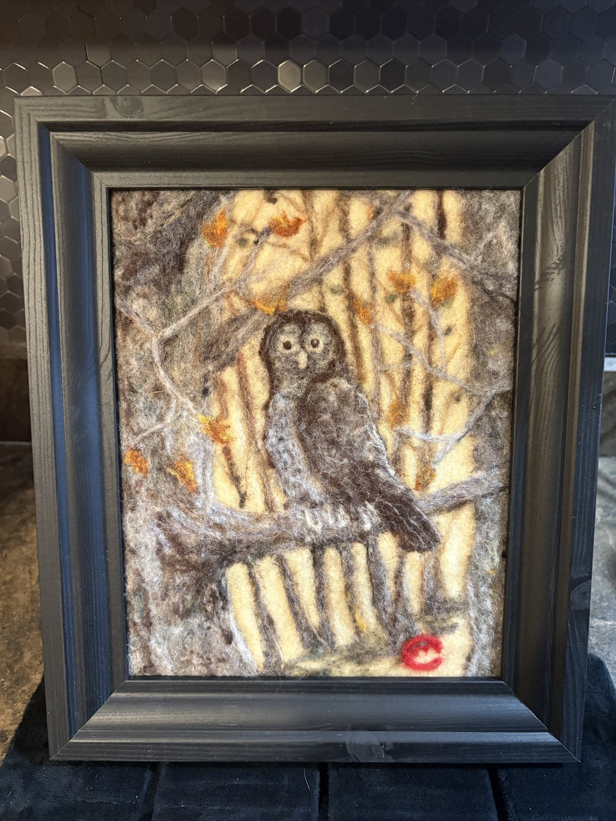 NEEDLE FELTED OWL PICTURE