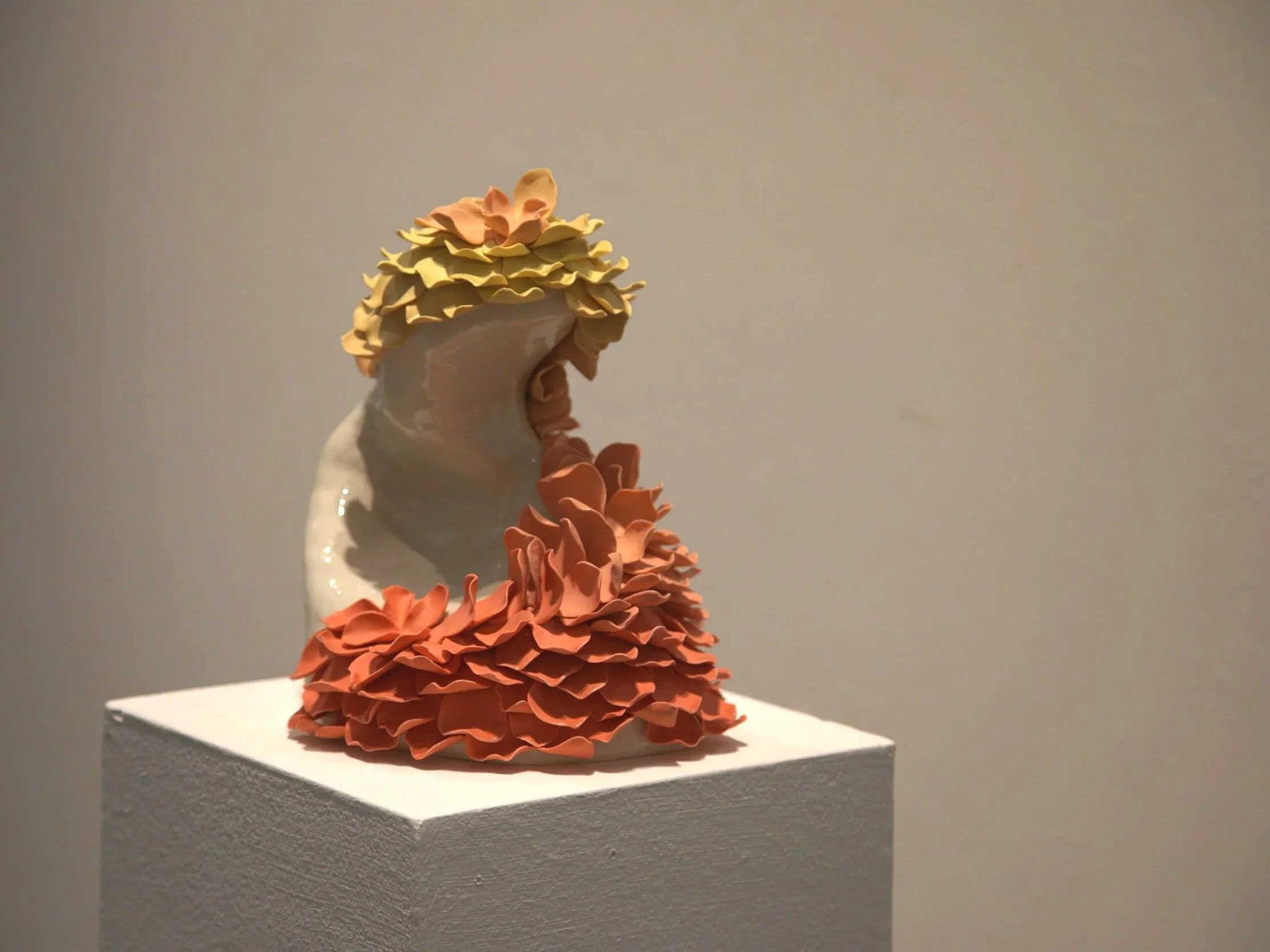     Breeze, 2025, Colored porcelain, clear glaze, 12 x 6.5 x 9 inches