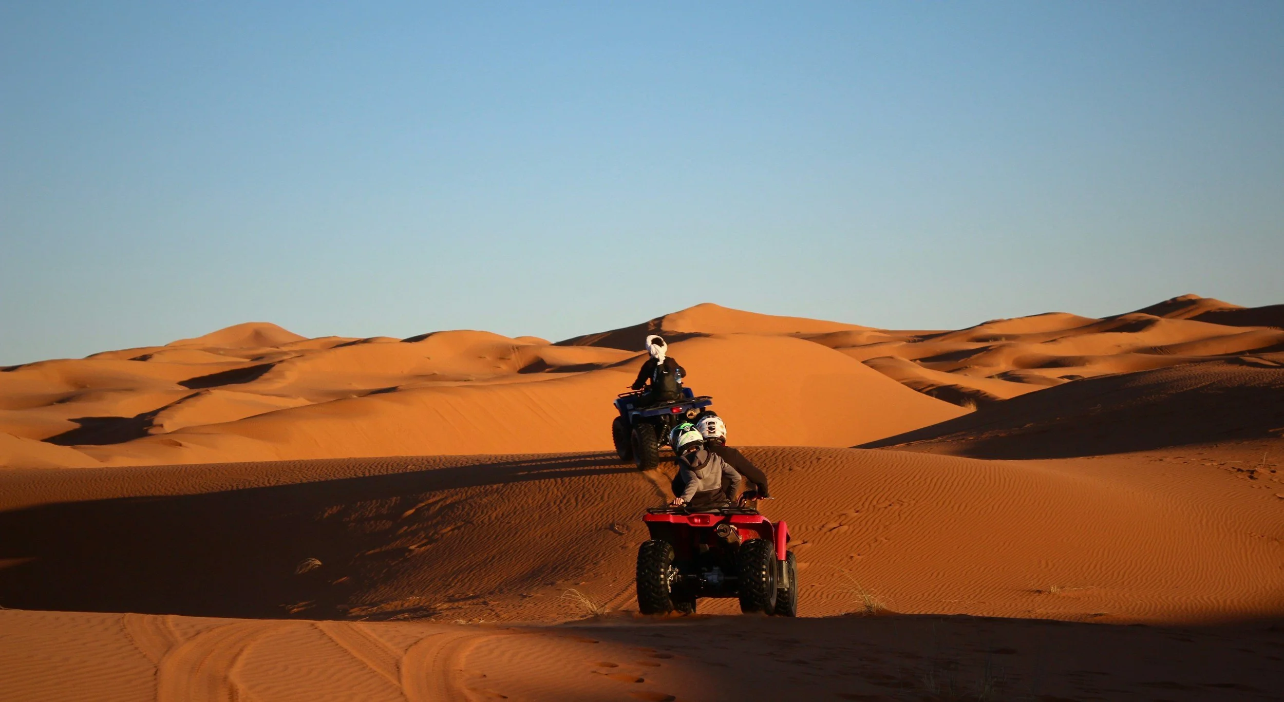 Quad bike on sand dunes Merzouga