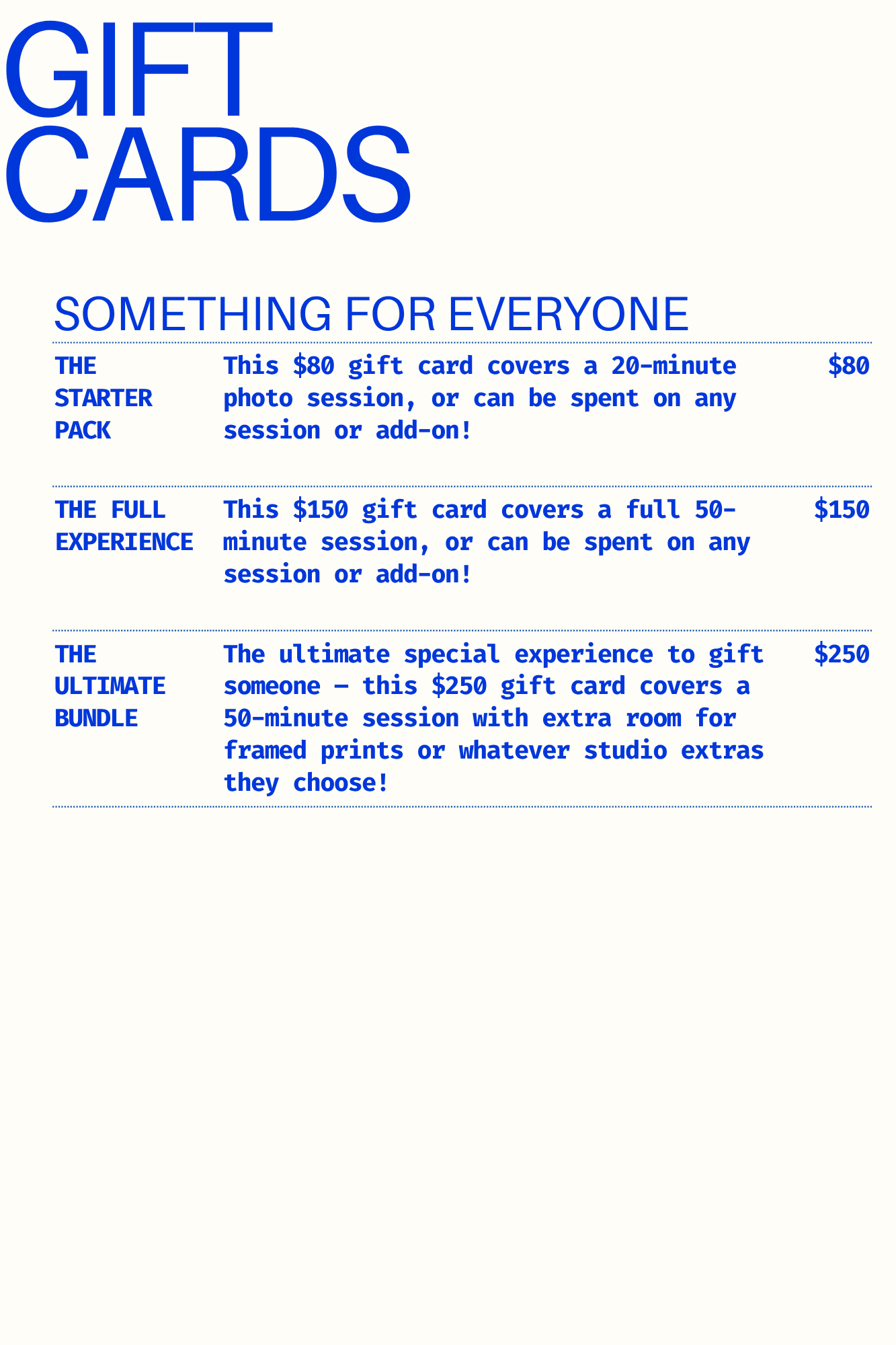 tokofoto gift cards