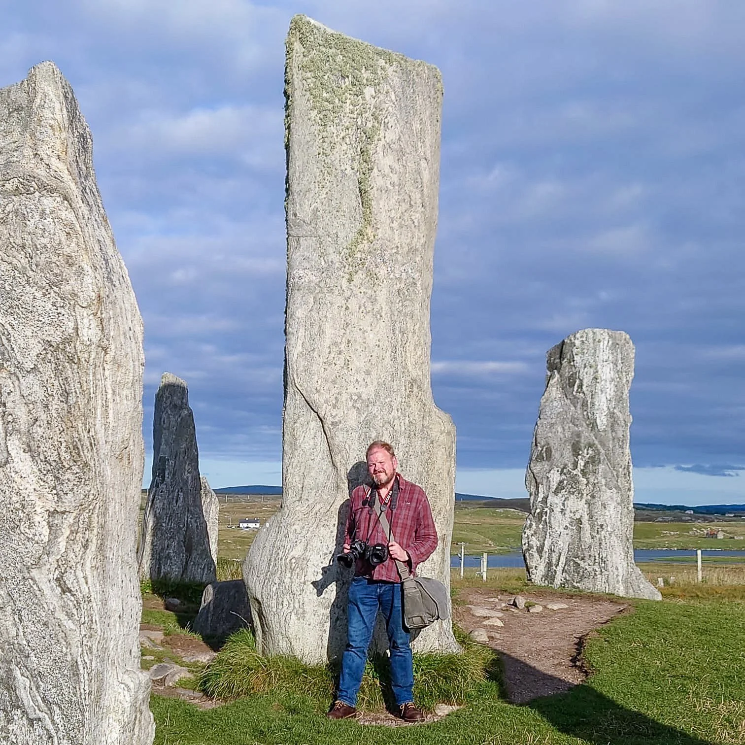 The author at the main Callanish stone circle on the Isle of Lewis, Scotland.