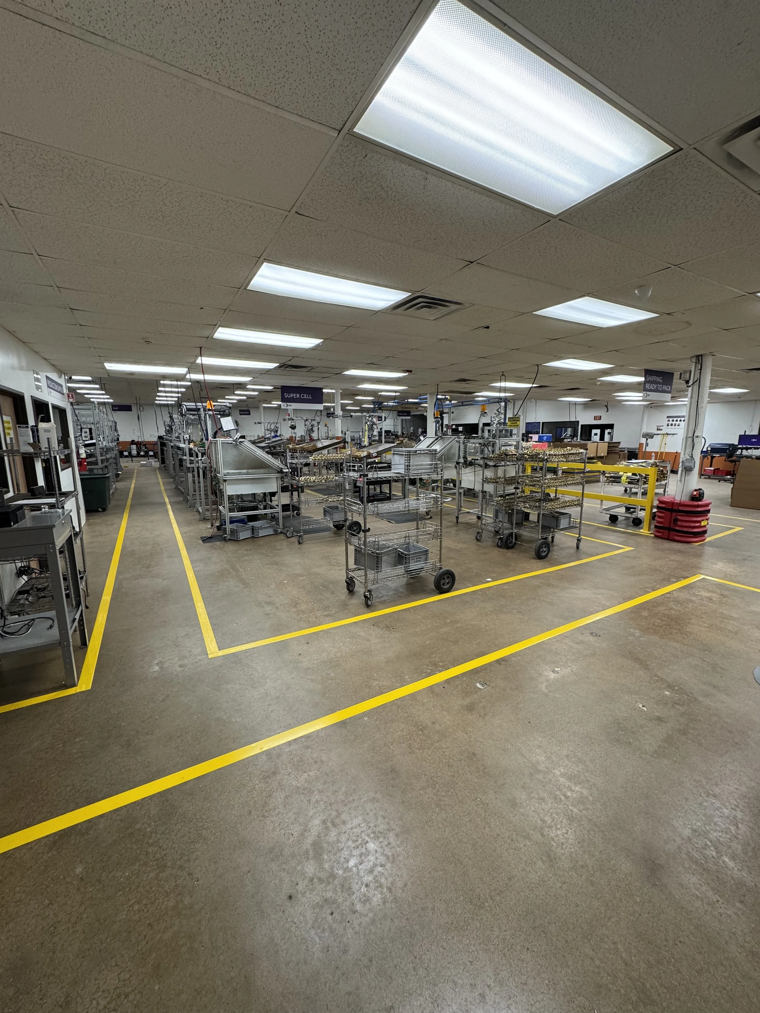 Warehouse- grind and seal with striping 