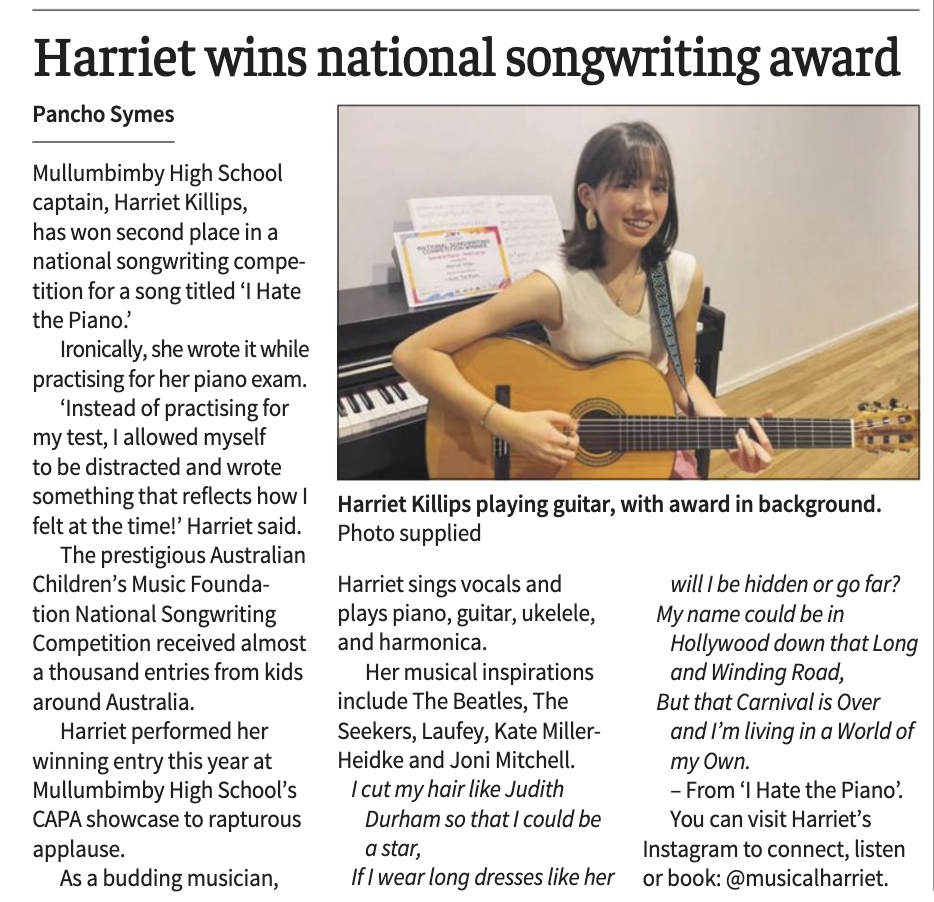 National Songwriting Award Winner 2025