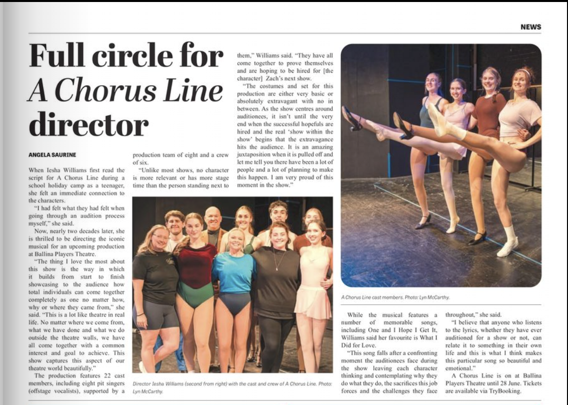 A Chorus Line with Ballina Players 2026