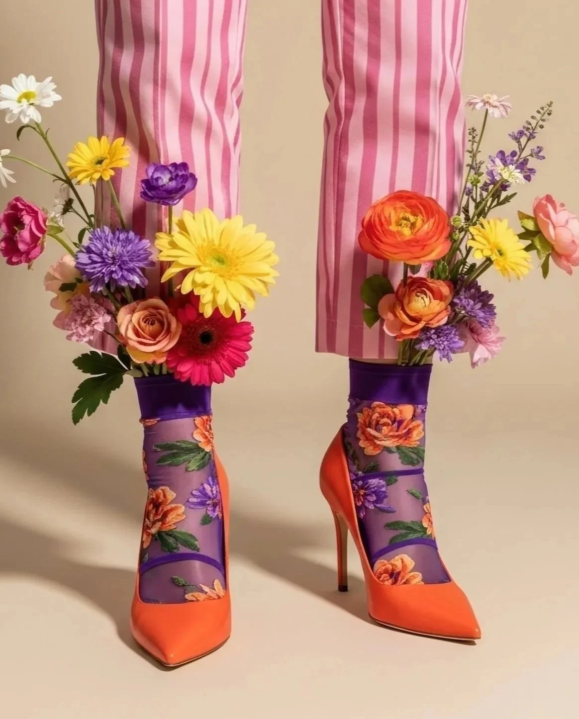 Shoes overflowing with flowers representing designed growth and sustainable forward movement through one-on-one personal coaching in Canada.