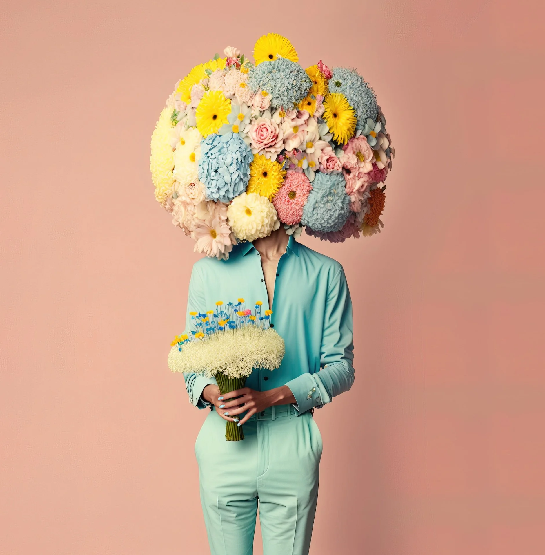 Person surrounded by flowers symbolizing visionary growth, perspective expansion, and intentional life design.