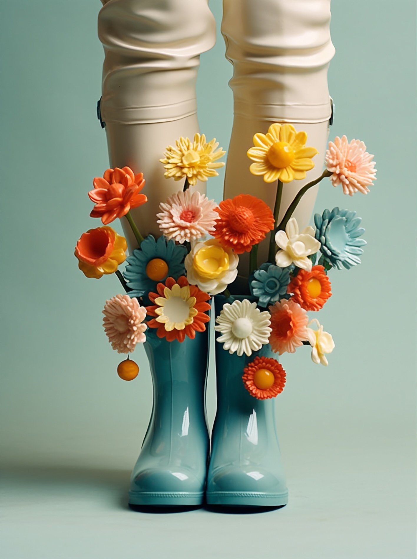 Intentional growth coaching in Burlington Ontario symbolized by bold shoes filled with blooming flowers.