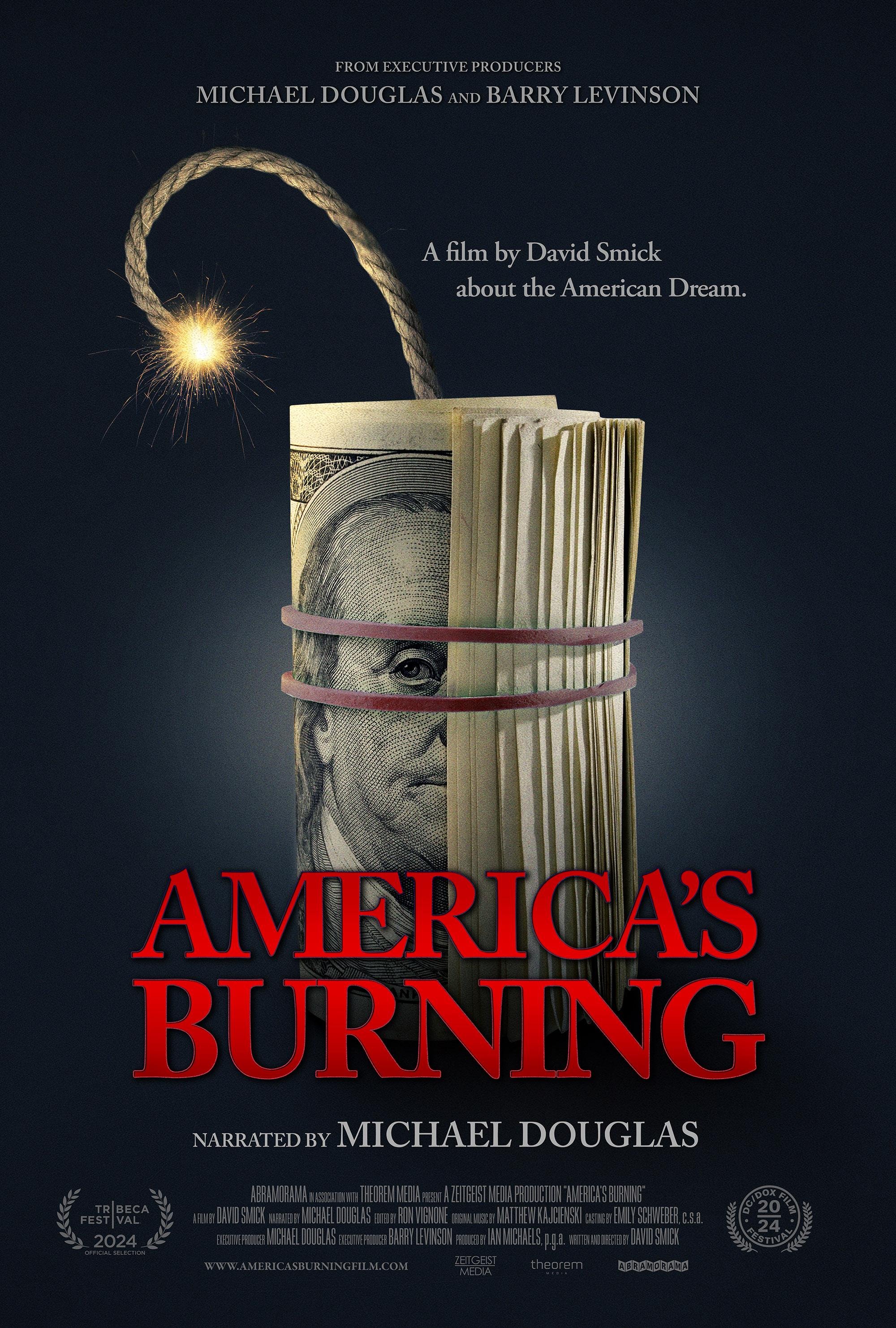 Silbermann Media Group wild posting outdoor advertising campaign for Abramorama documentary America’s Burning.