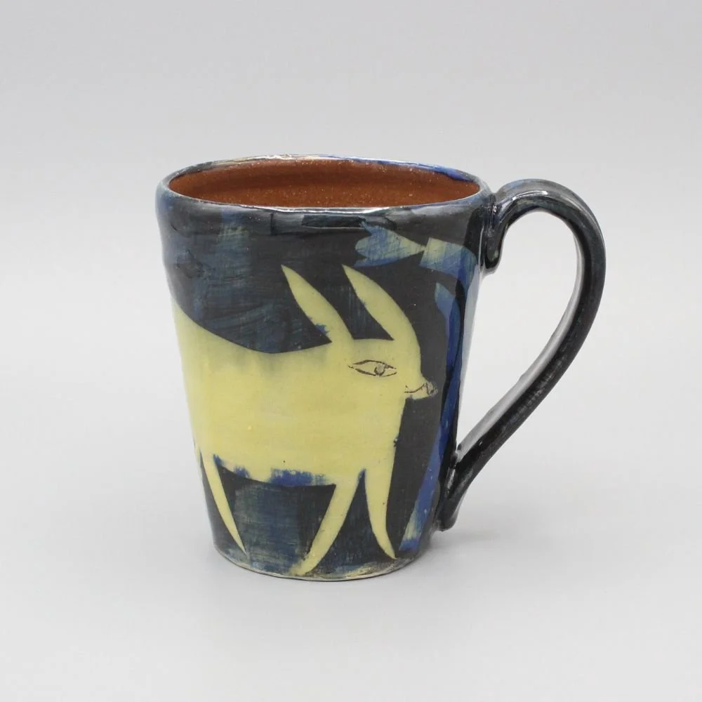 Yellow Rabbit Mug, black