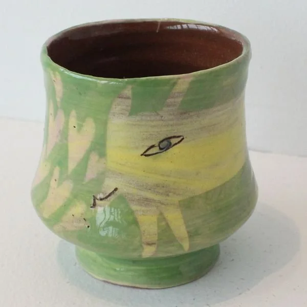 Yellow Rabbit and Fox tea bowl