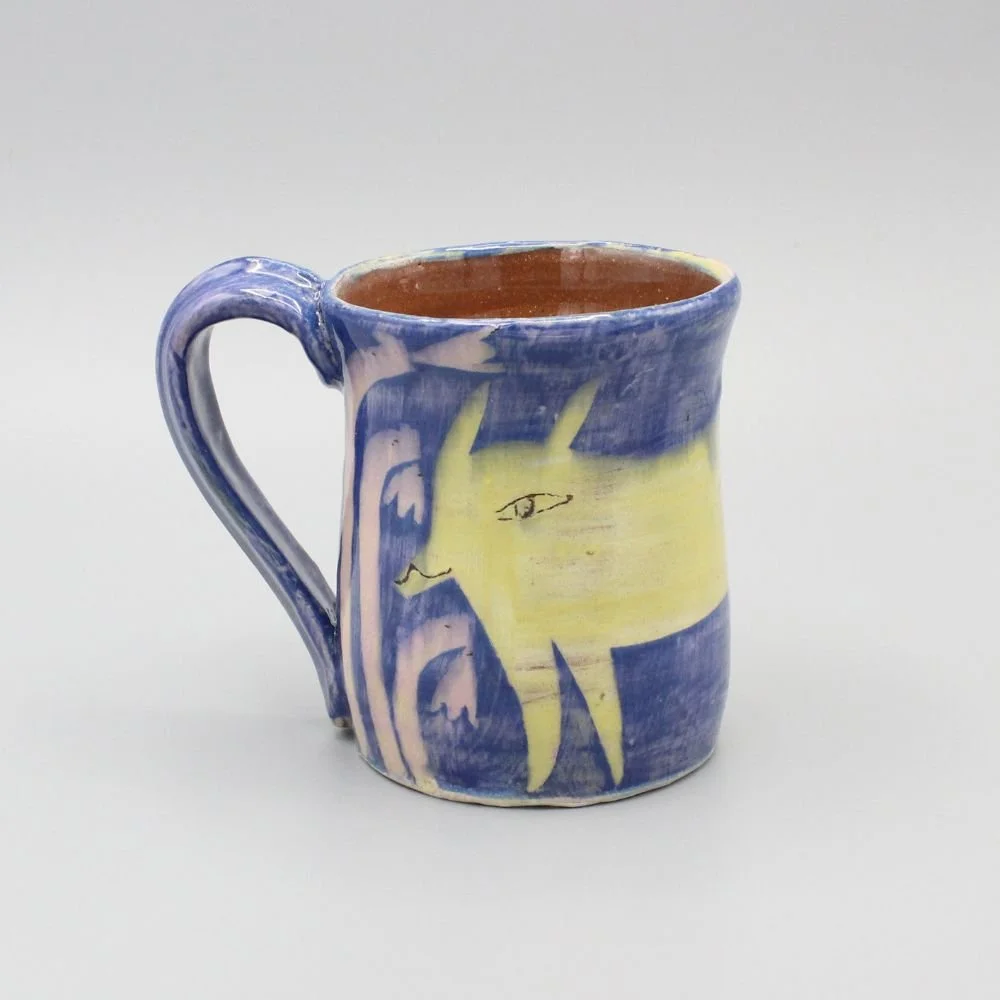 Yellow Fox Mug, blue