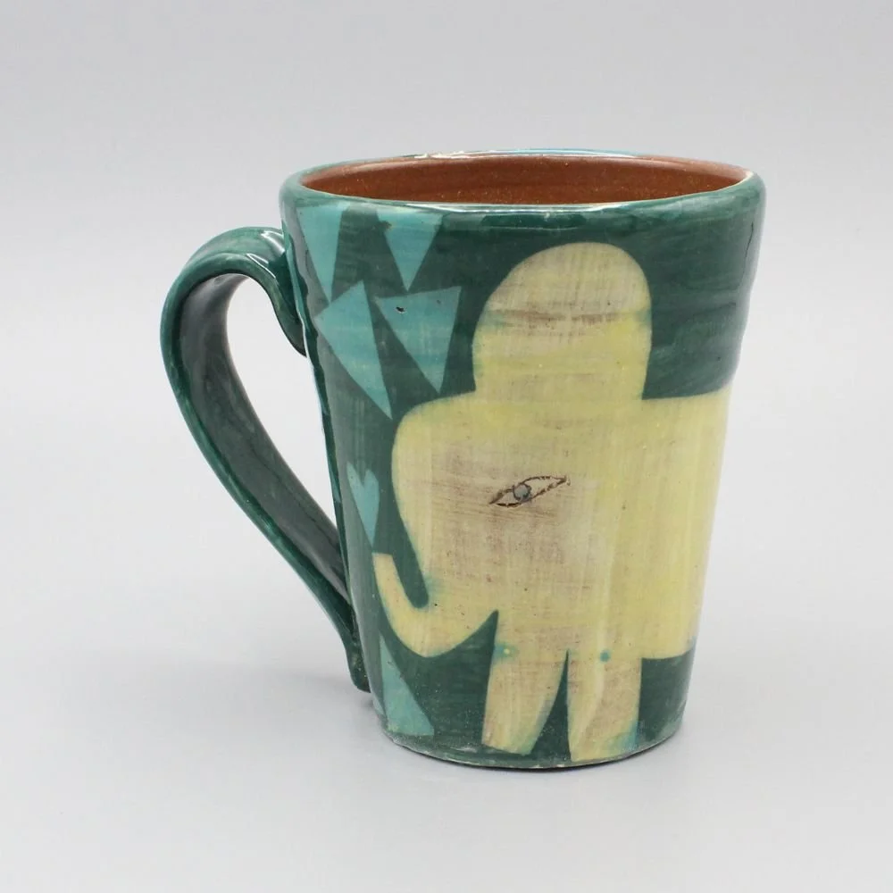 Yellow Elephant Mug, green