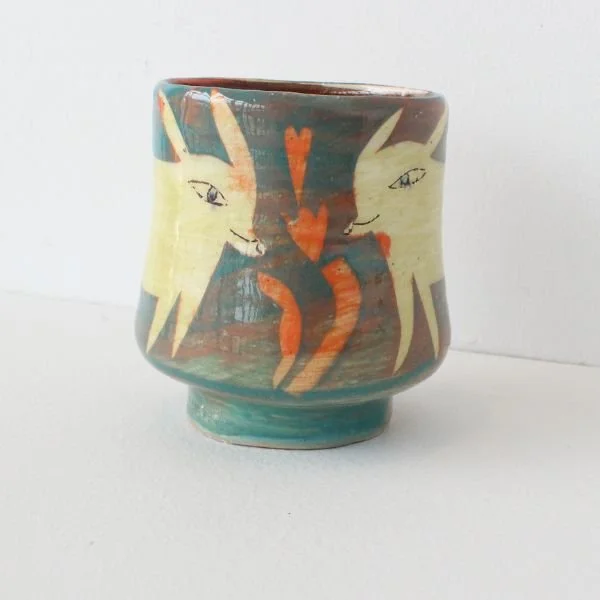 Two Rabbits tea bowl