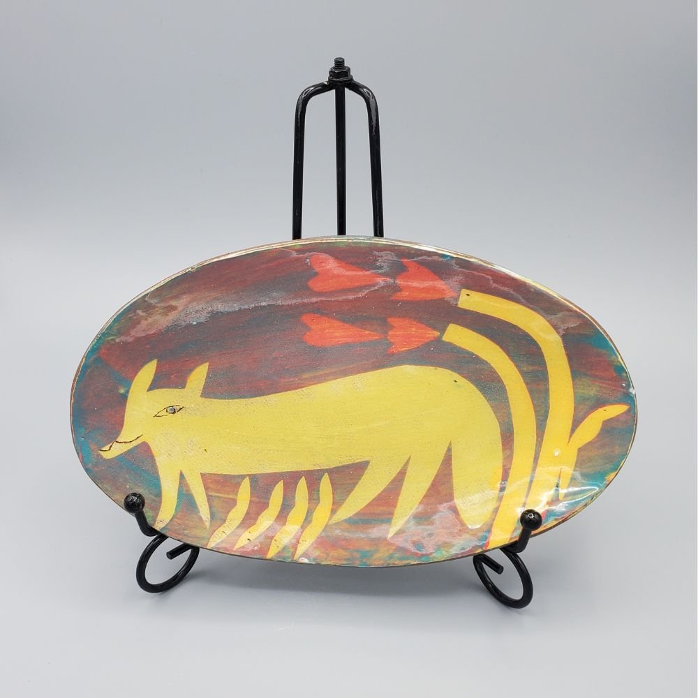 Yellow Fox Oval Plate