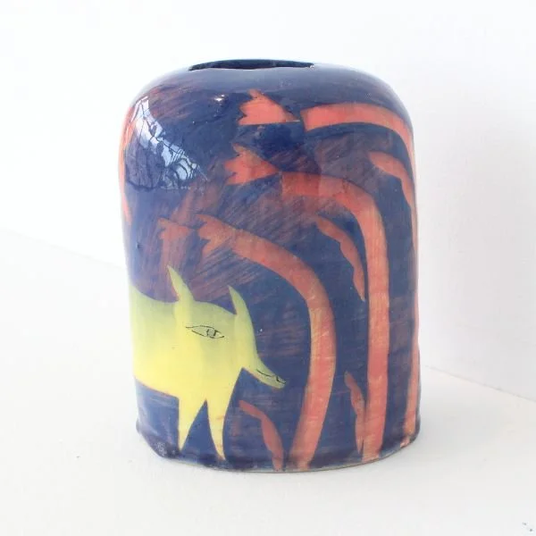 Yellow Fox Piggy Bank