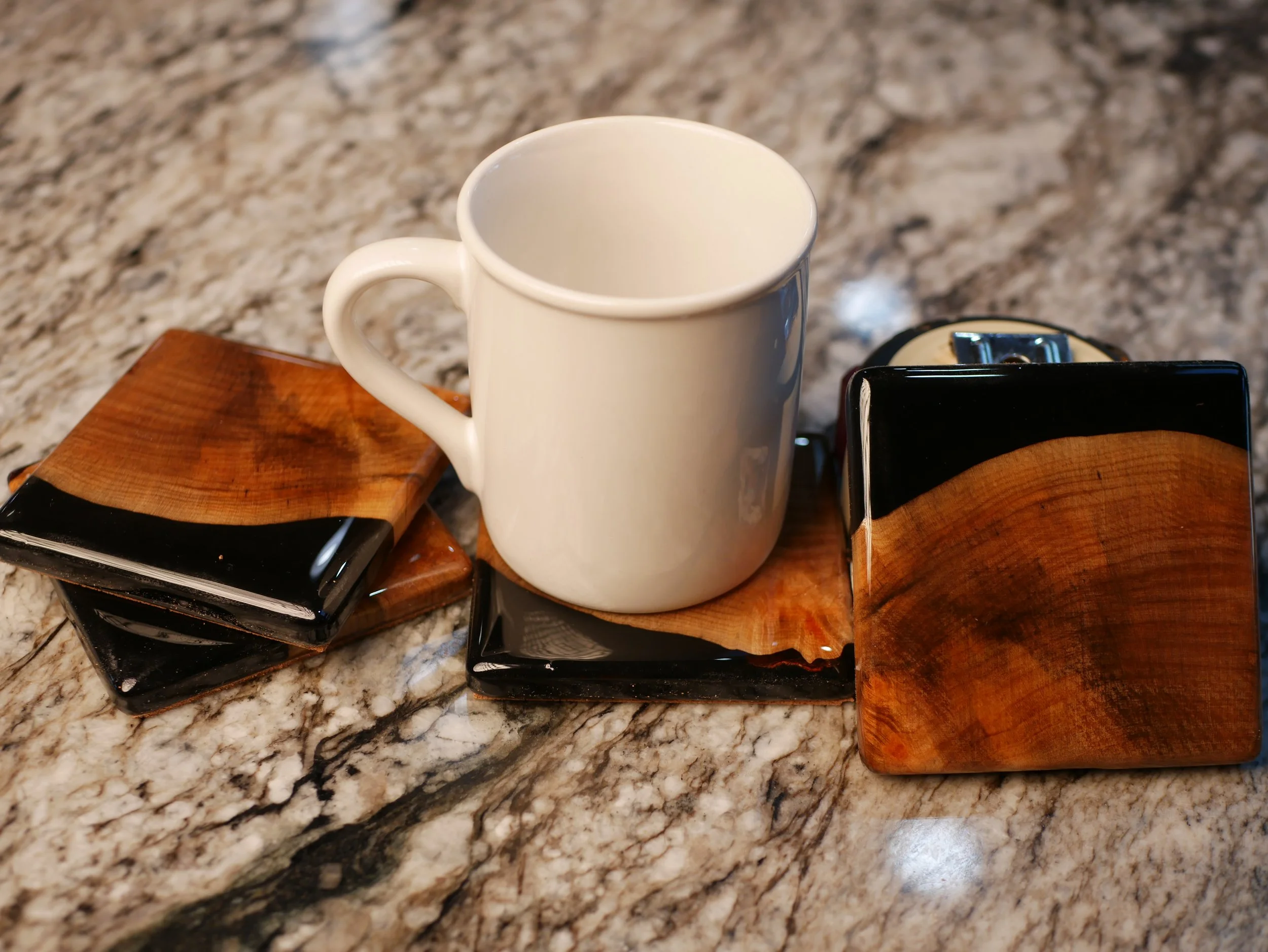 G029 Coasters- Silver Maple (Black)