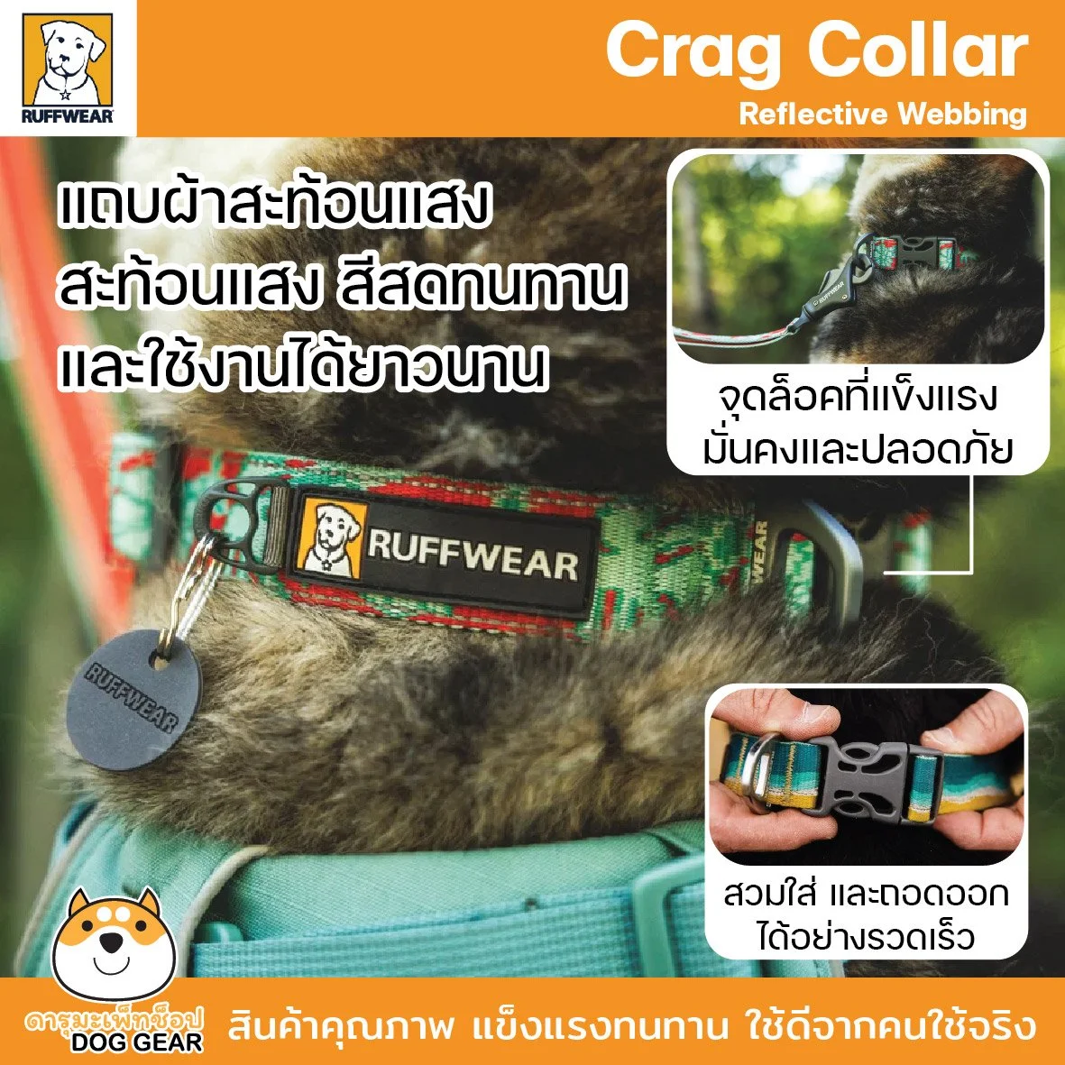 ปลอกคอ Crag Collar Reflective Webbing