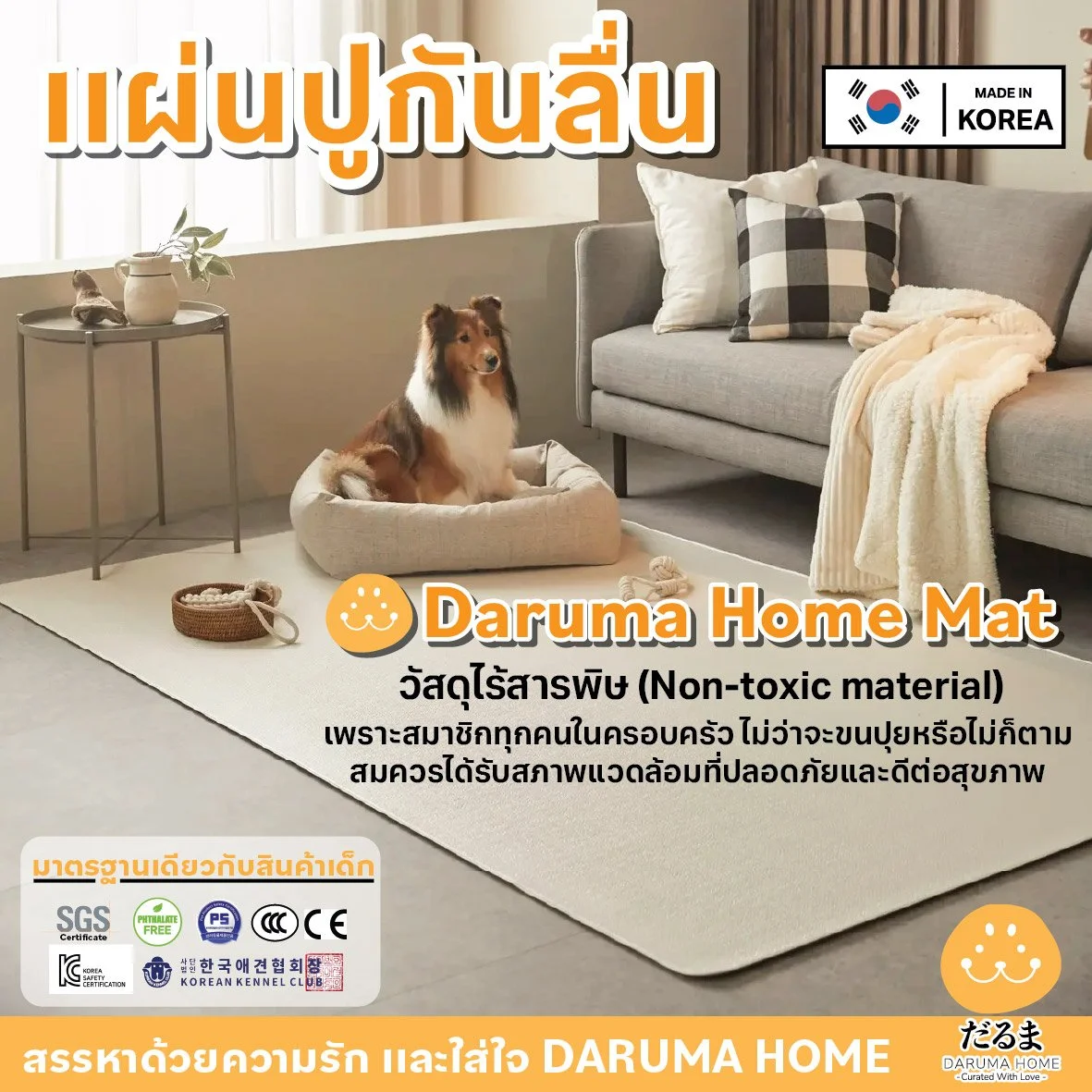 แผ่นปูกันลื่น Daruma home Pet Mat