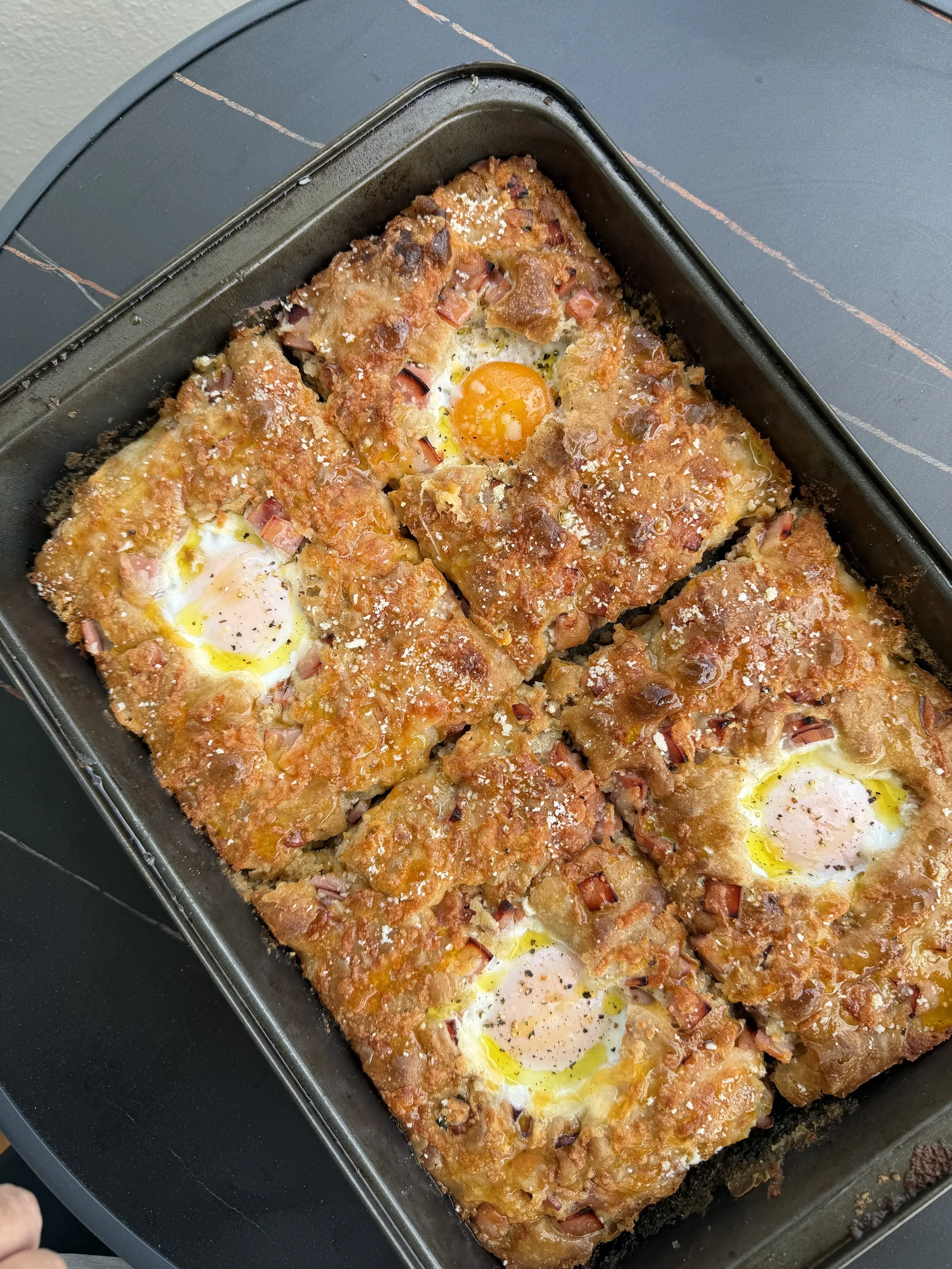 Breakfast focaccia 
