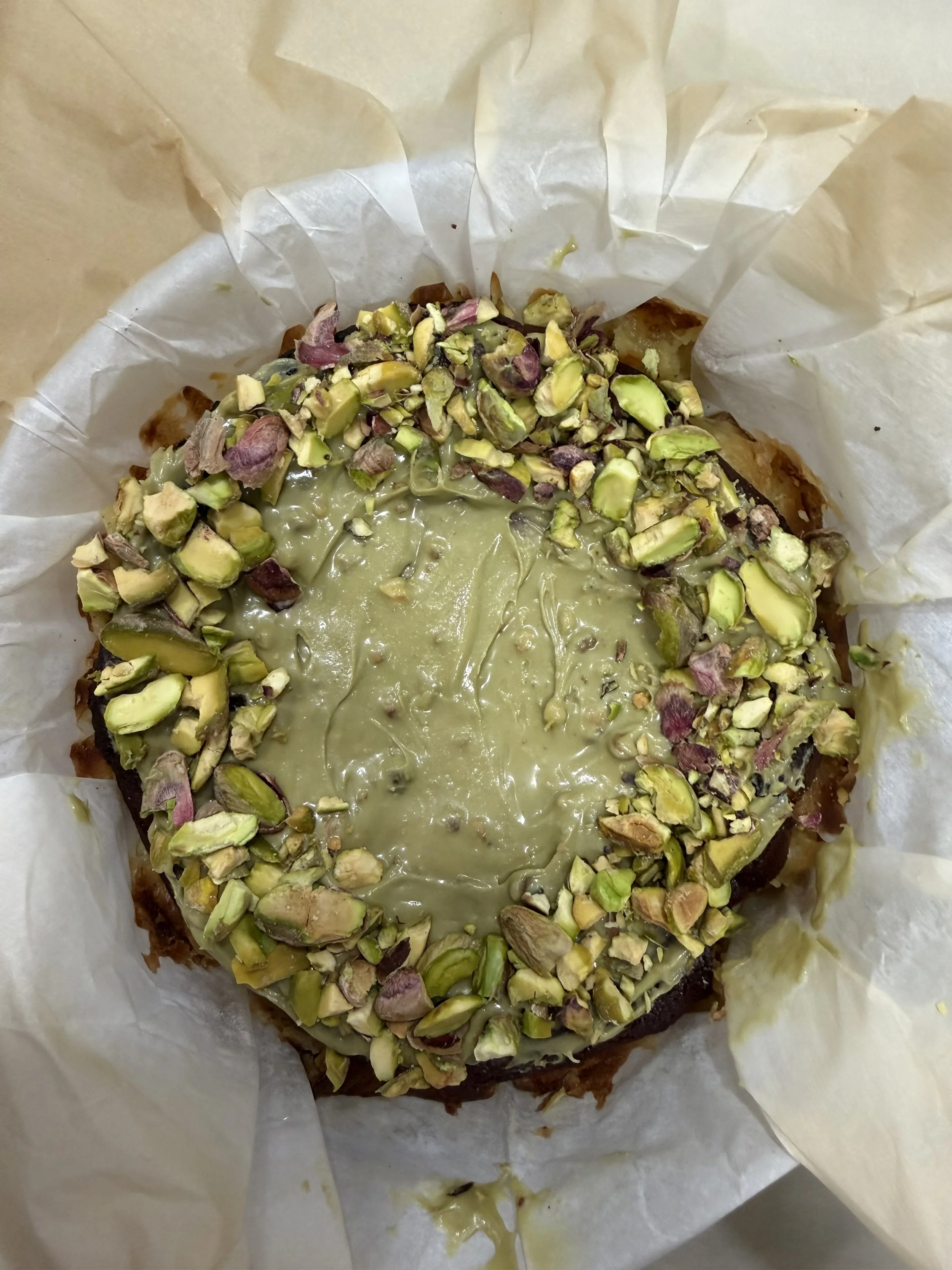 Basque pistacchio cheesecake