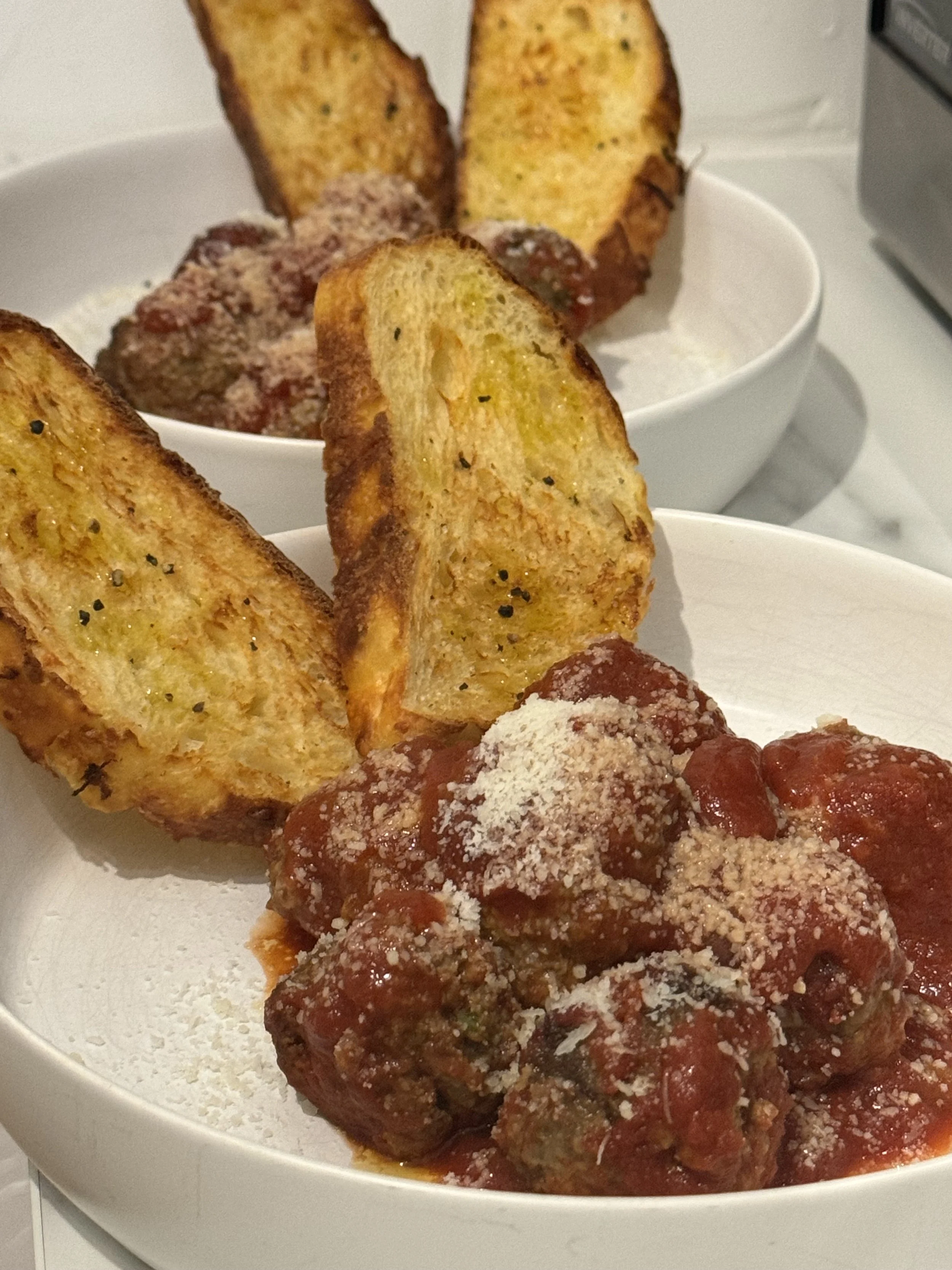 Meatless Balls in rich tomato sauce