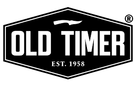 Old Timer logo with a fish graphic, black and white design, includes text 'Old Timer' and 'Est. 1958'.