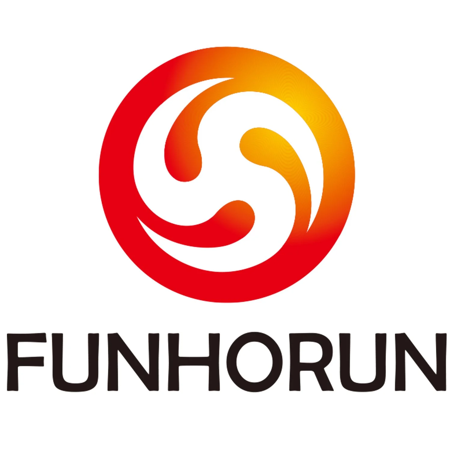 A colorful circular logo with a stylized swirl design in red, orange, and yellow, with the text 'FUNHORUN' in bold black letters below.