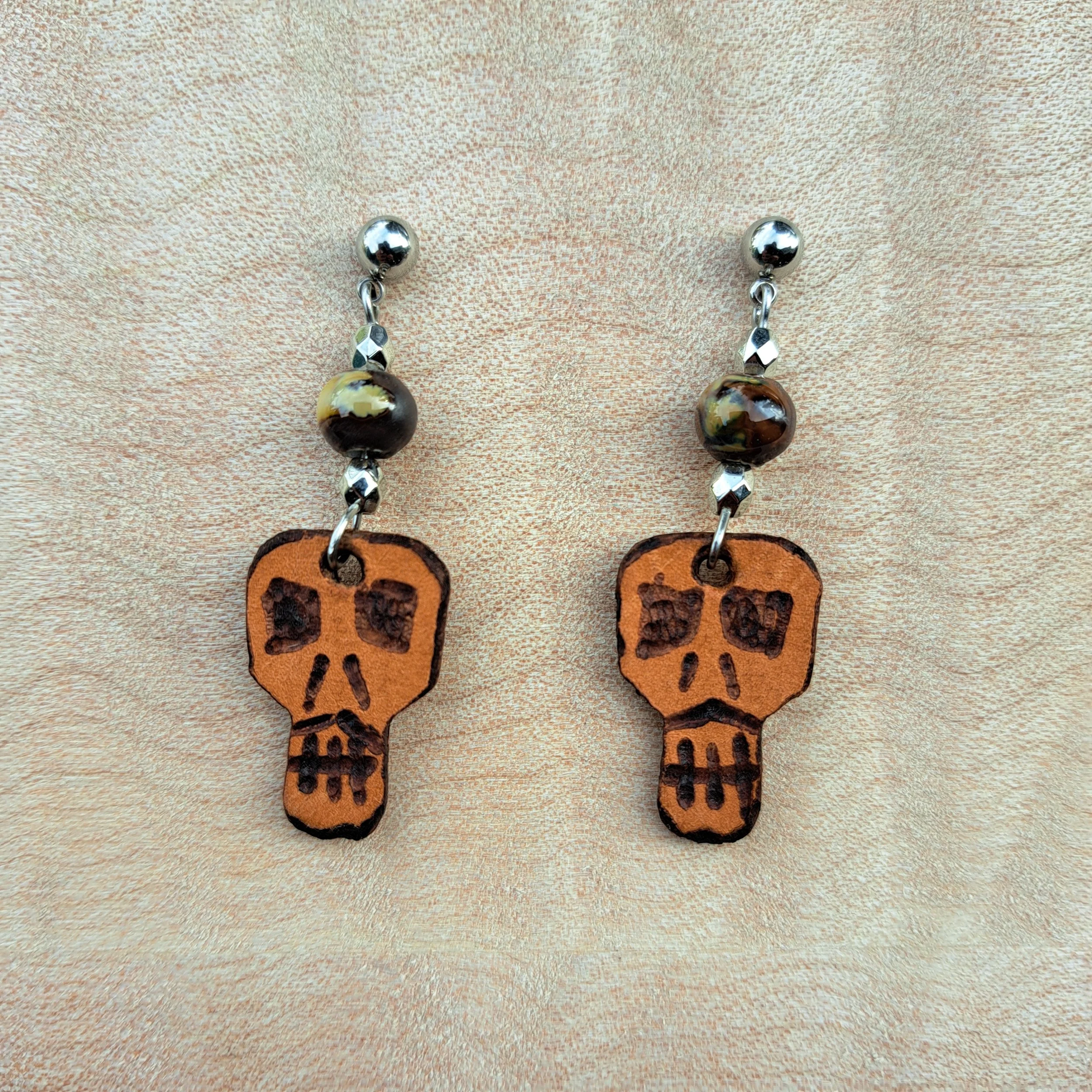 Leather Skull earring