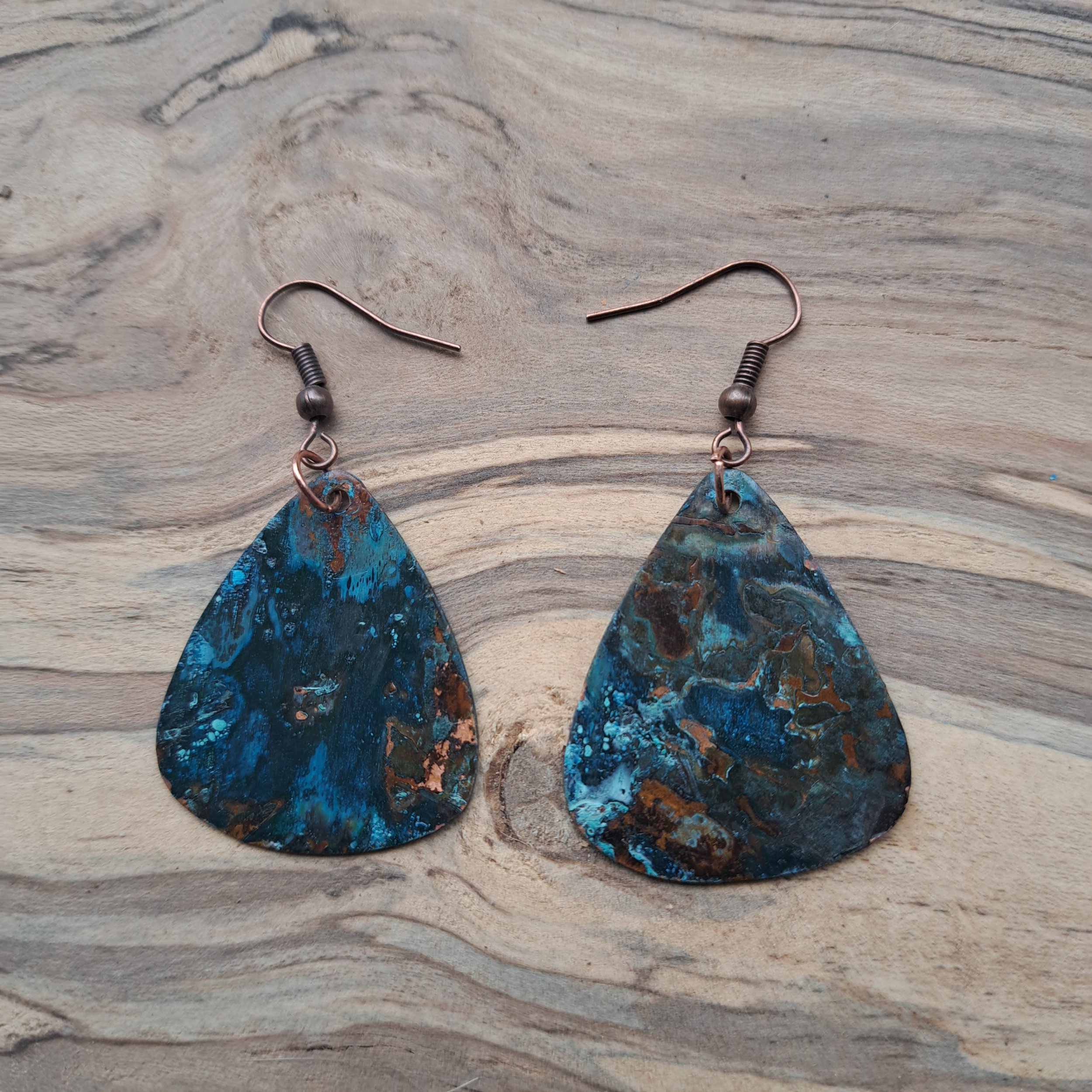 Copper Earrings w/ Patina