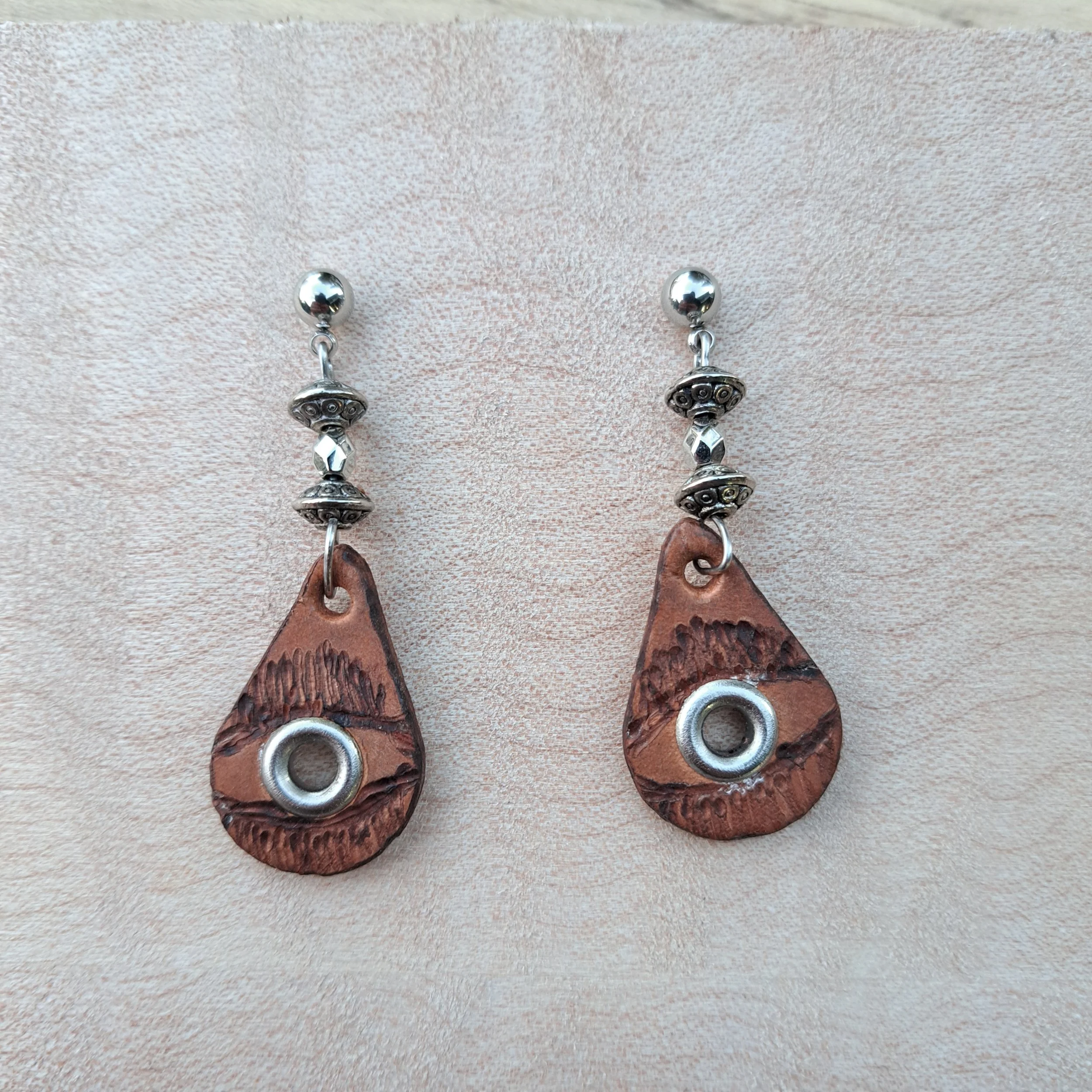 Leather TearDrop earring