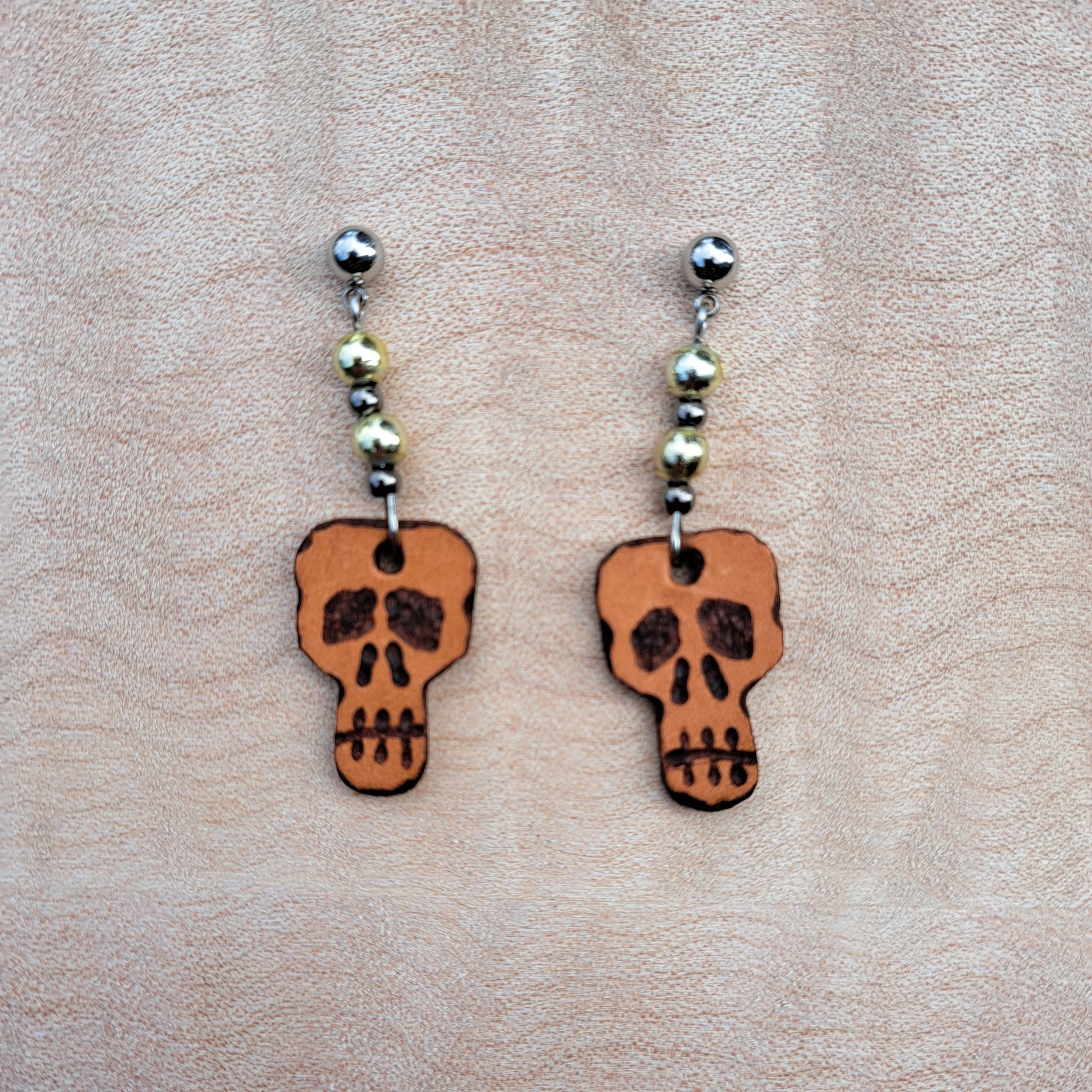 Leather Skull earring