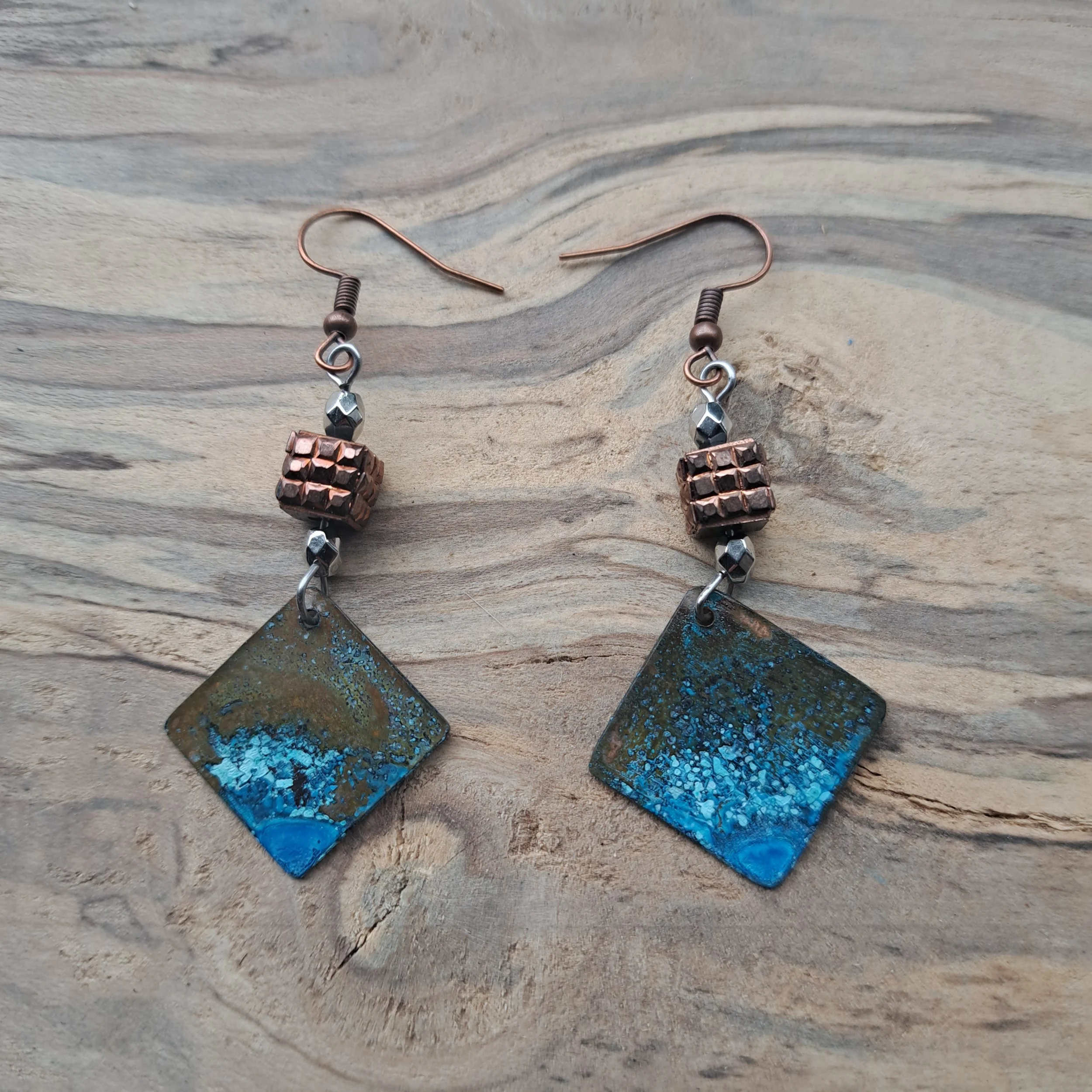 Copper Earrings w/ Patina