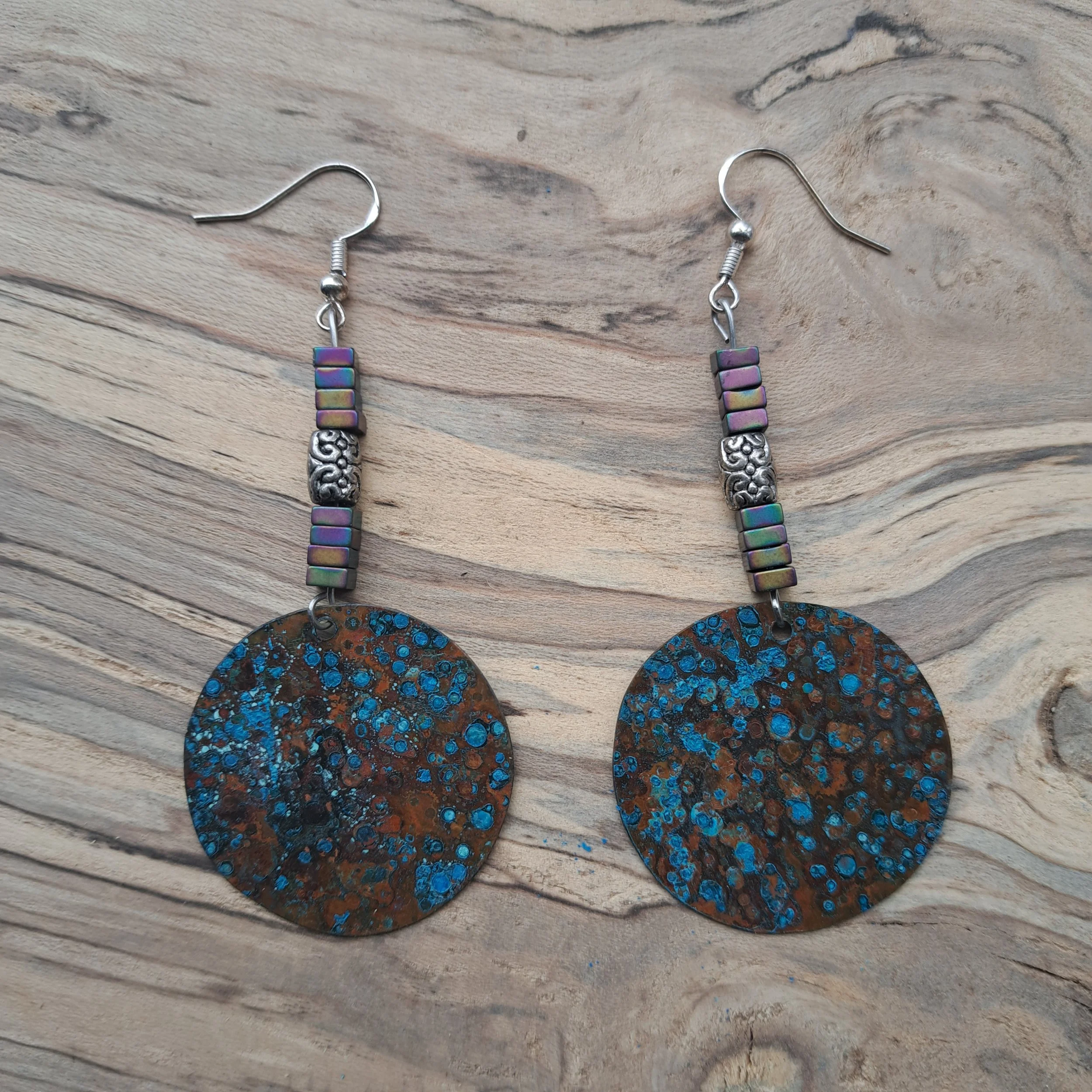Copper Earrings w/ Patina