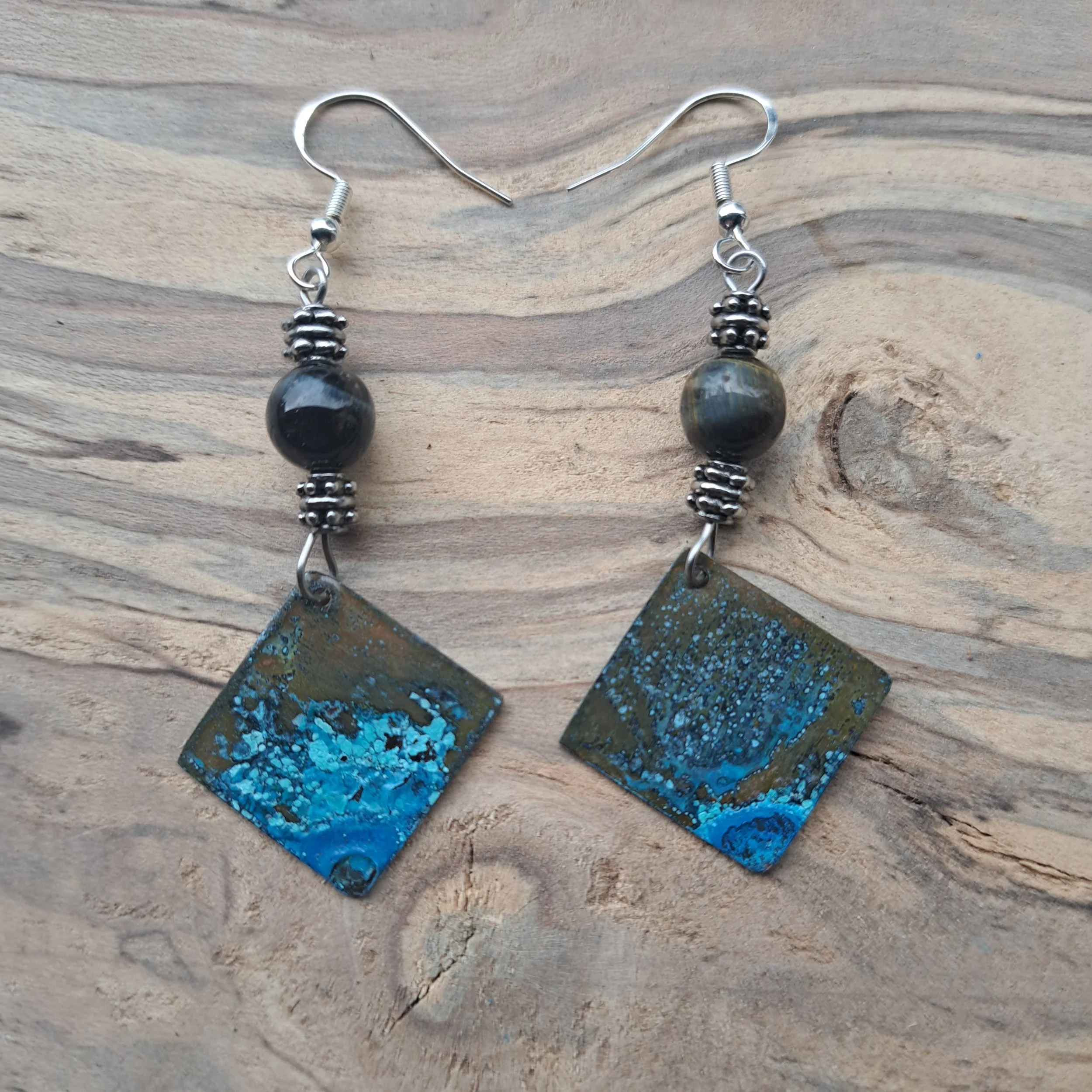 Copper Earrings w/ Patina