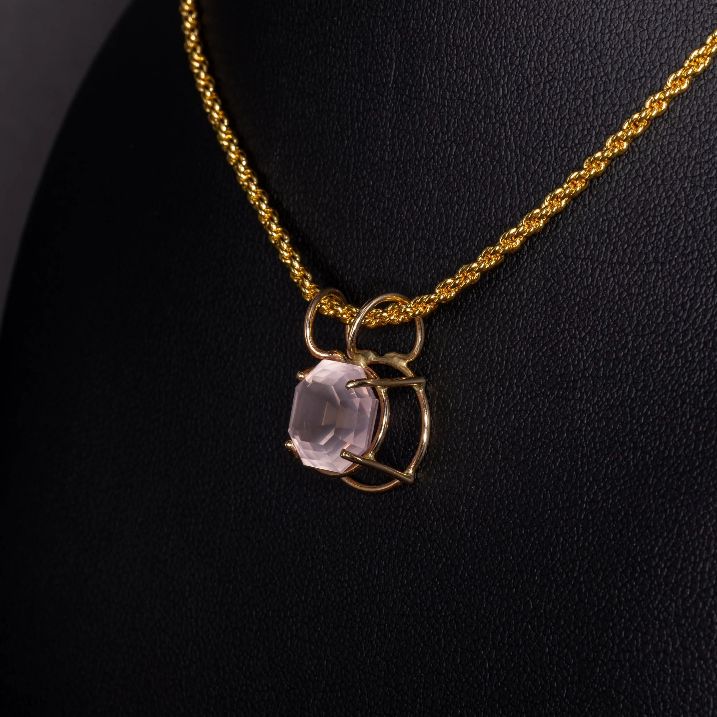 Rose Arc - 14K Gold & Rose Quartz