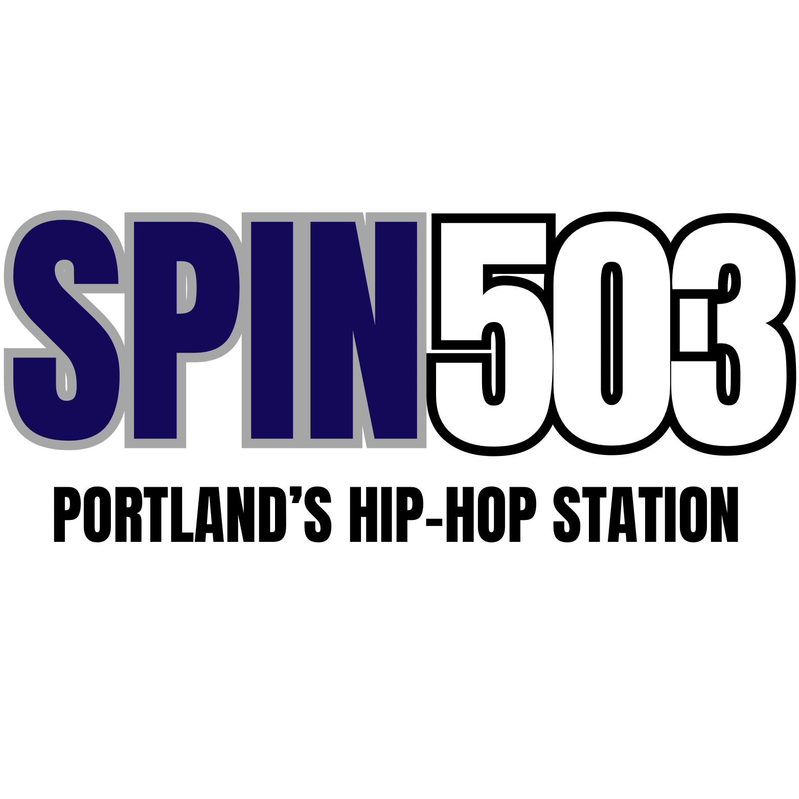 Logo for SPIN 503, a radio station.