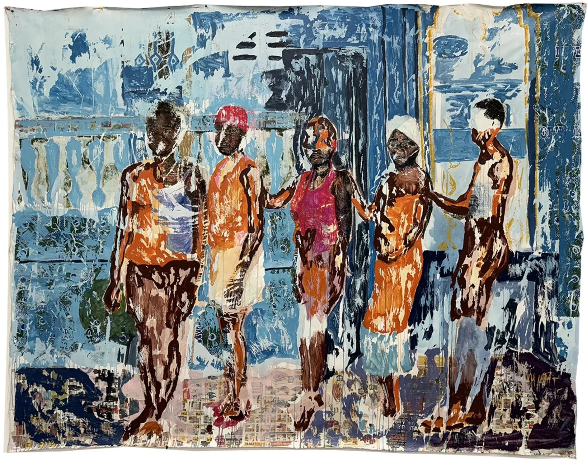 Girls girls, 2024.
Acrylic, image transfer and heat transfer on canvas.
102 x 82 inches.