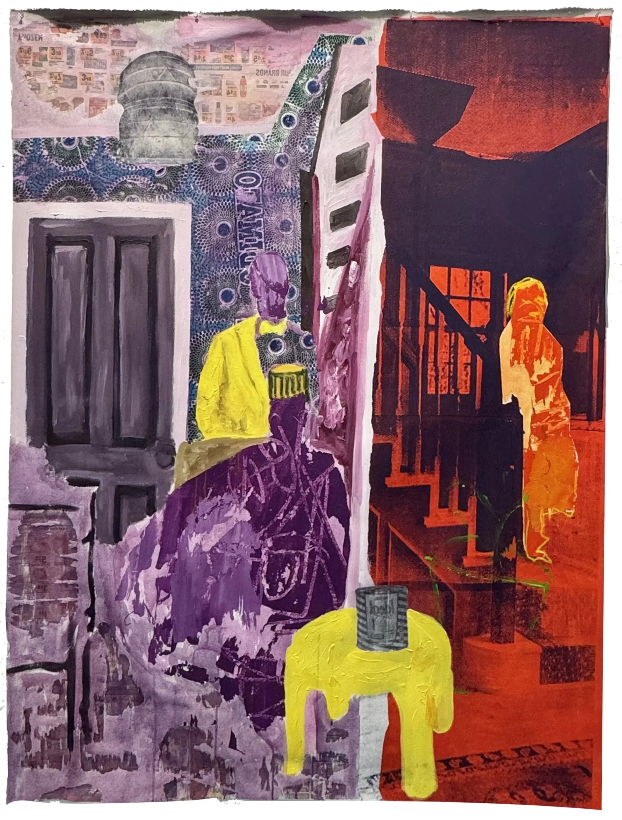 Family of faith, 2024.
Acrylic, Silk screen printing, image and heat transfer on canvas.
54 x 47 inches.