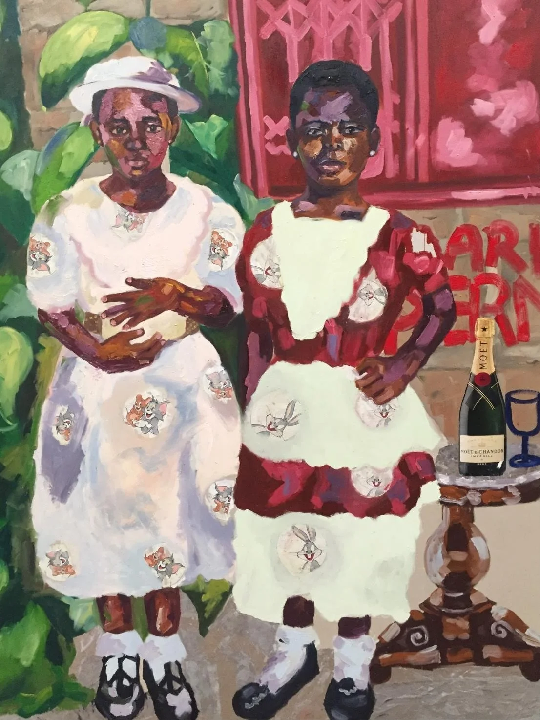 Our day, 2022.
Oil, acrylic and image transfer on canvas.
72 x 36 inches.