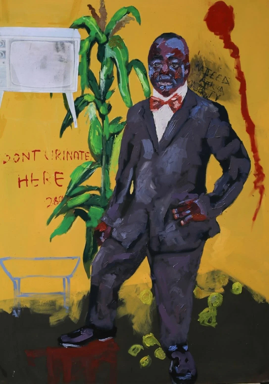 Abochi, 2022.
Oil, acrylic and image transfer on canvas.
72 x 48 inches.