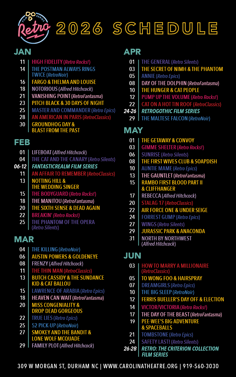 2026 Retro Film Series Magnet Schedule | January-June