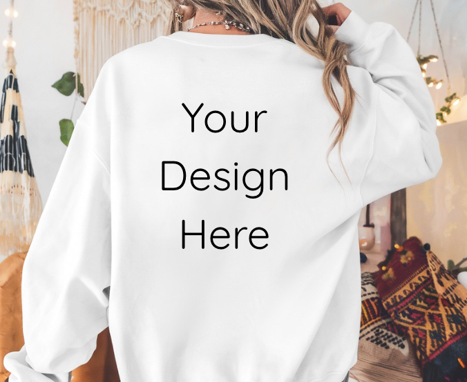 Custom Sweatshirt: Back Logo with Small Front Design