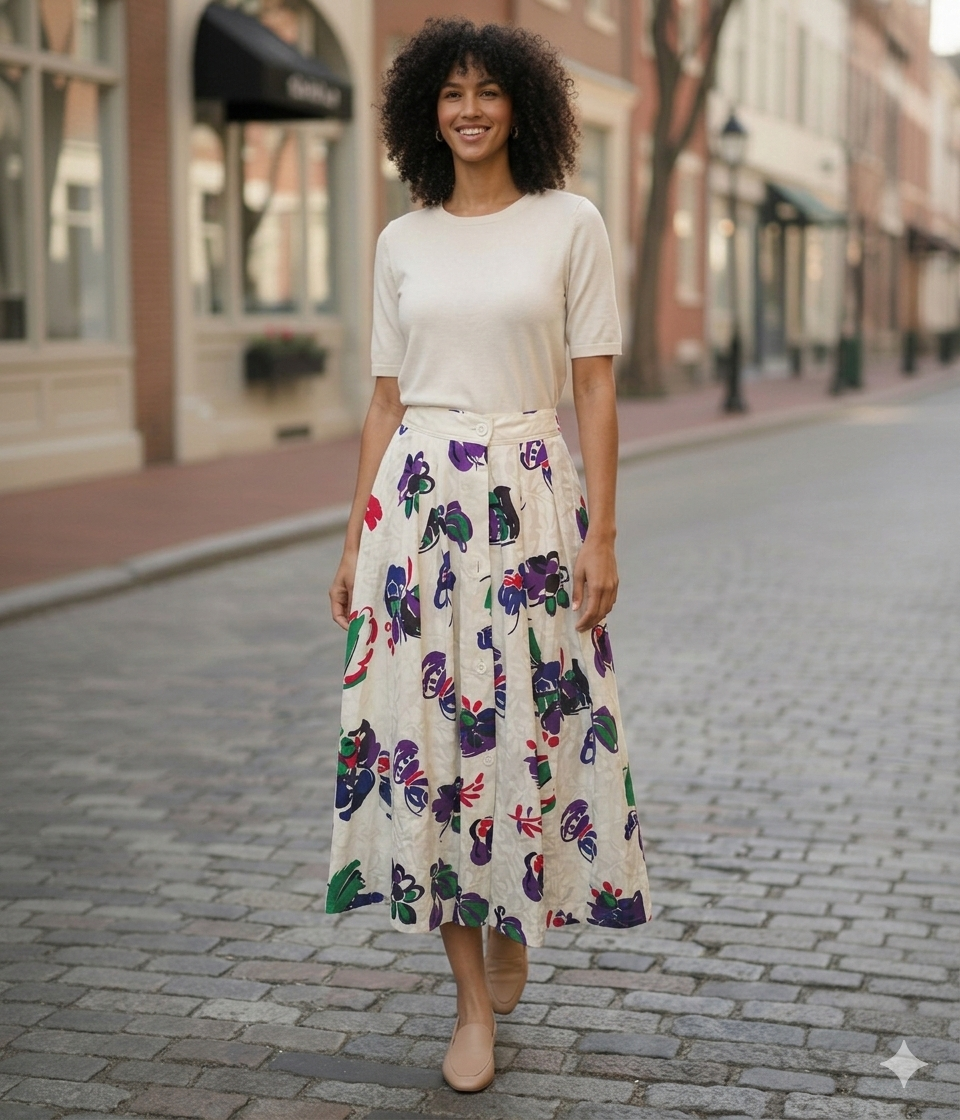 Chic Floral Pocket Skirt