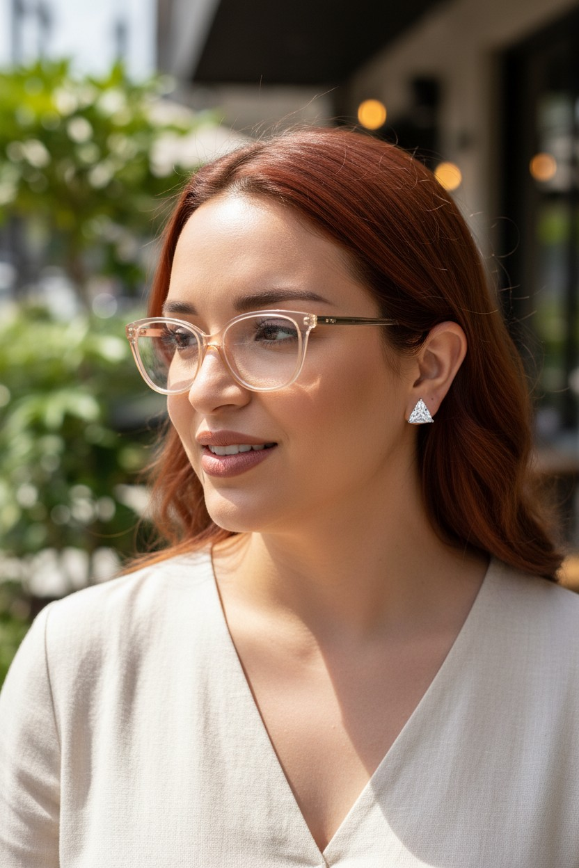 Sterling Silver Triangular Stud Earrings