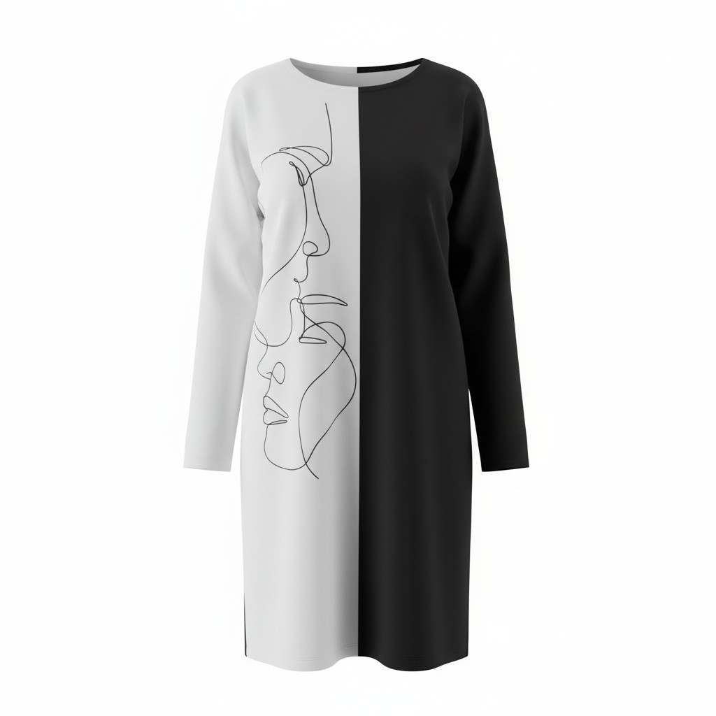 Abstract Elegance Line Art Dress