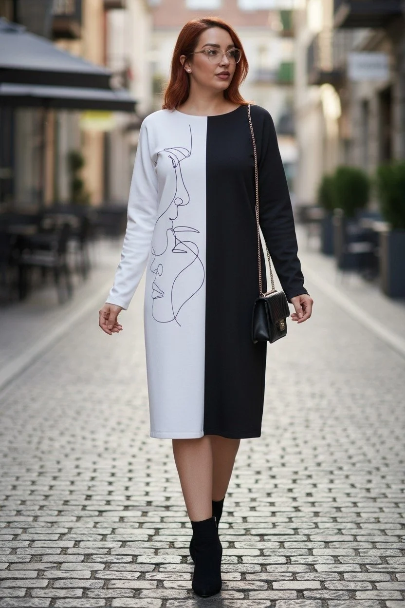 Abstract Elegance Line Art Dress