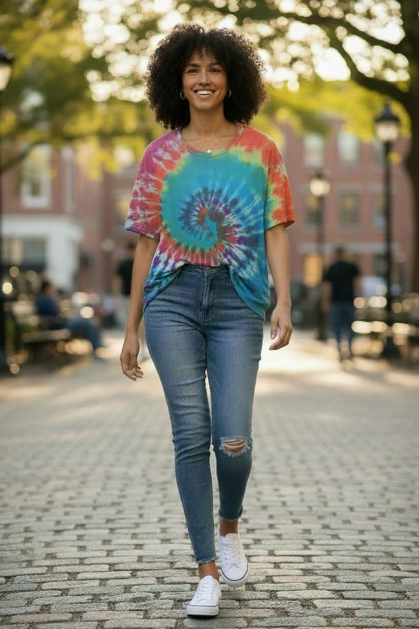 Colorful Spiral Tie-Dye T-Shirt